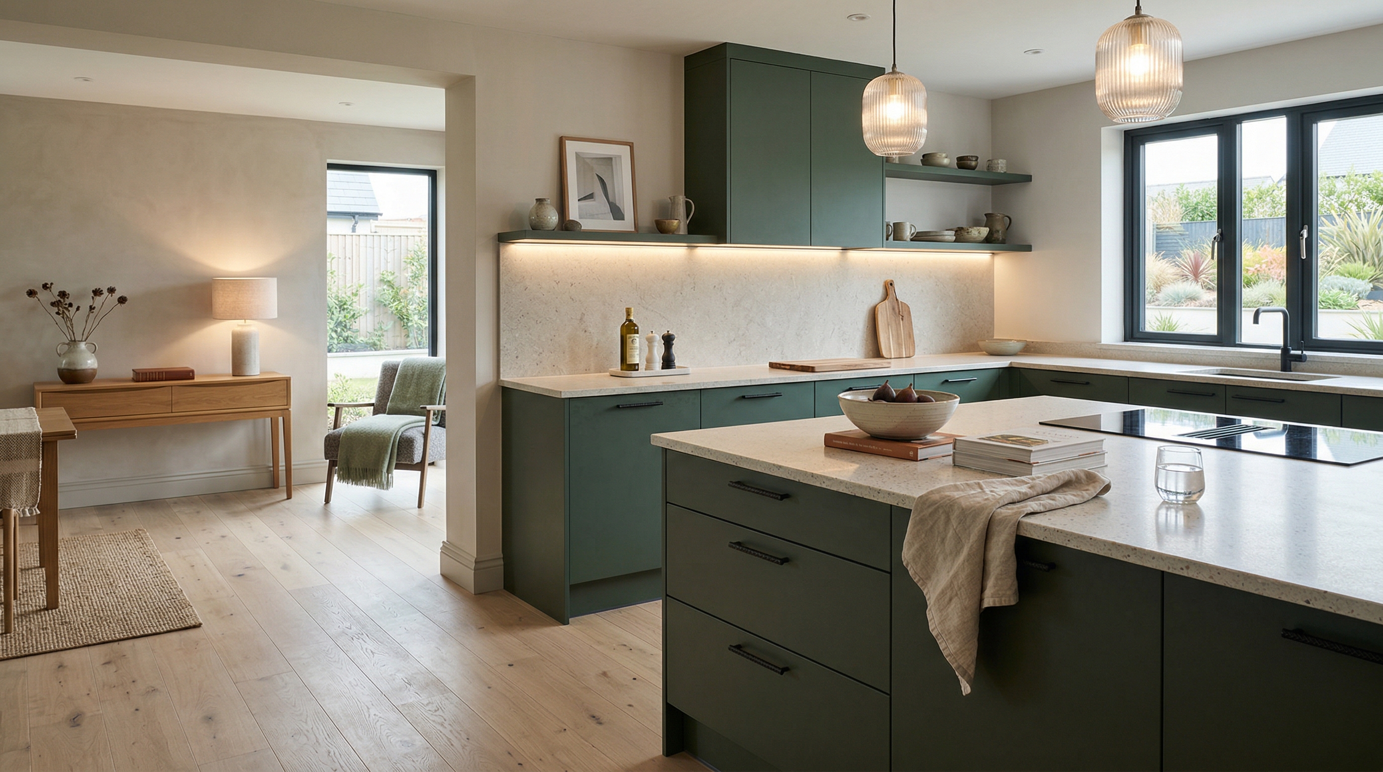 hero2_1200x675 Mastercraft bespoke kitchen in Burry Port, wide architectural view showing room volume and design quality