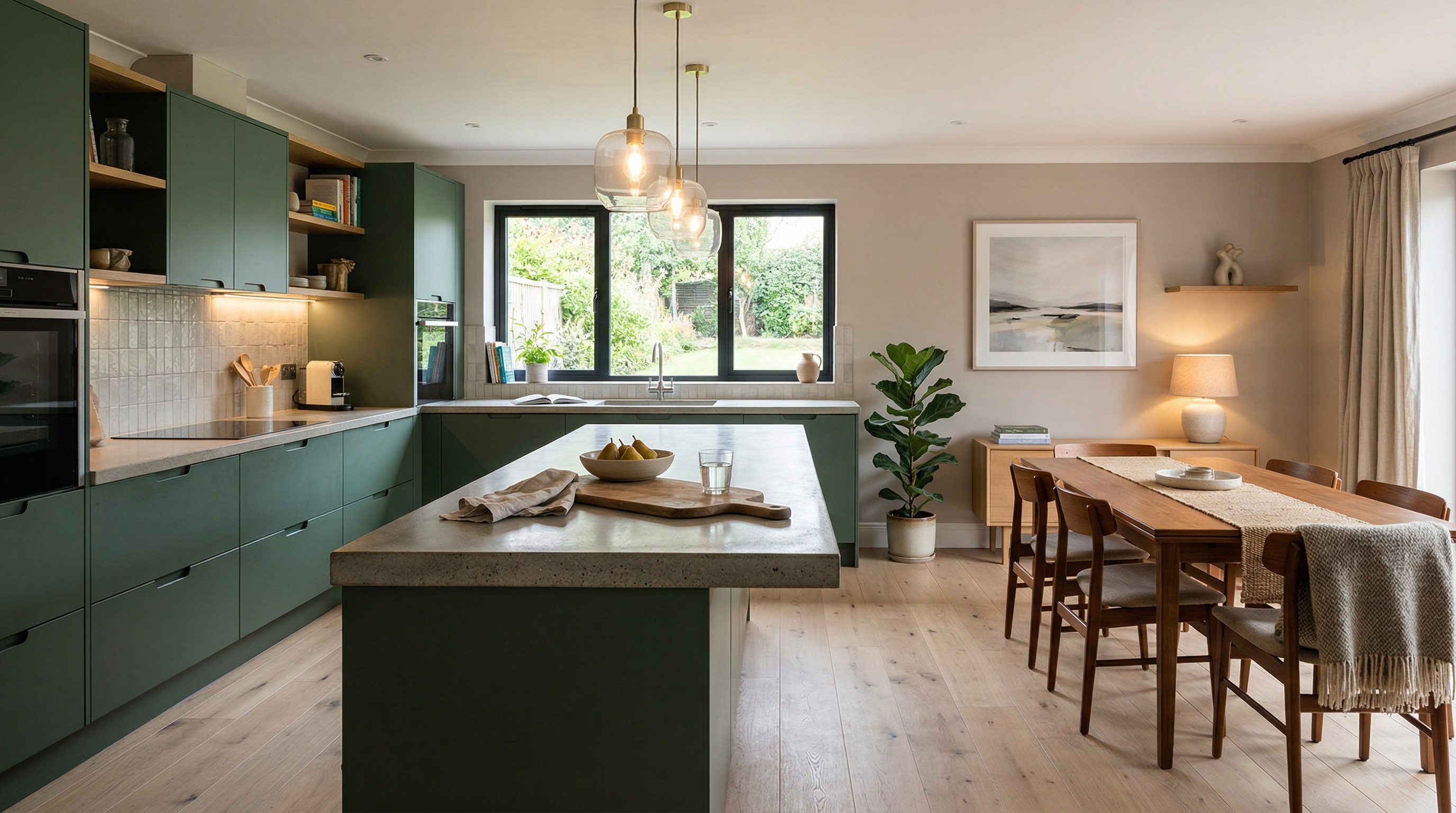 hero2_1200x675 Mastercraft bespoke kitchen in Caldicot, wide architectural view showing room volume and design quality