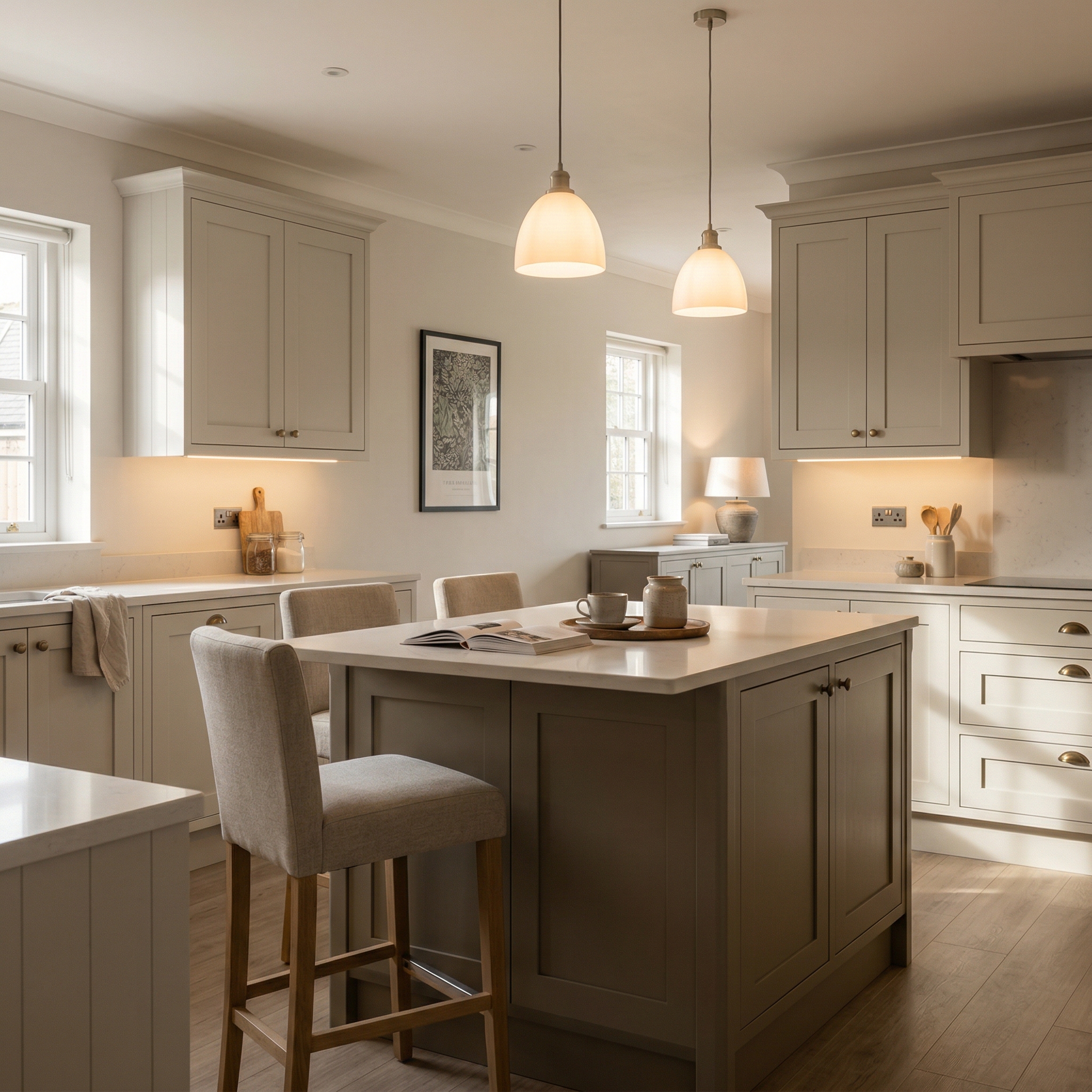 square1_800x800 Bespoke kitchen island detail, modern shaker cabinetry with quality joinery