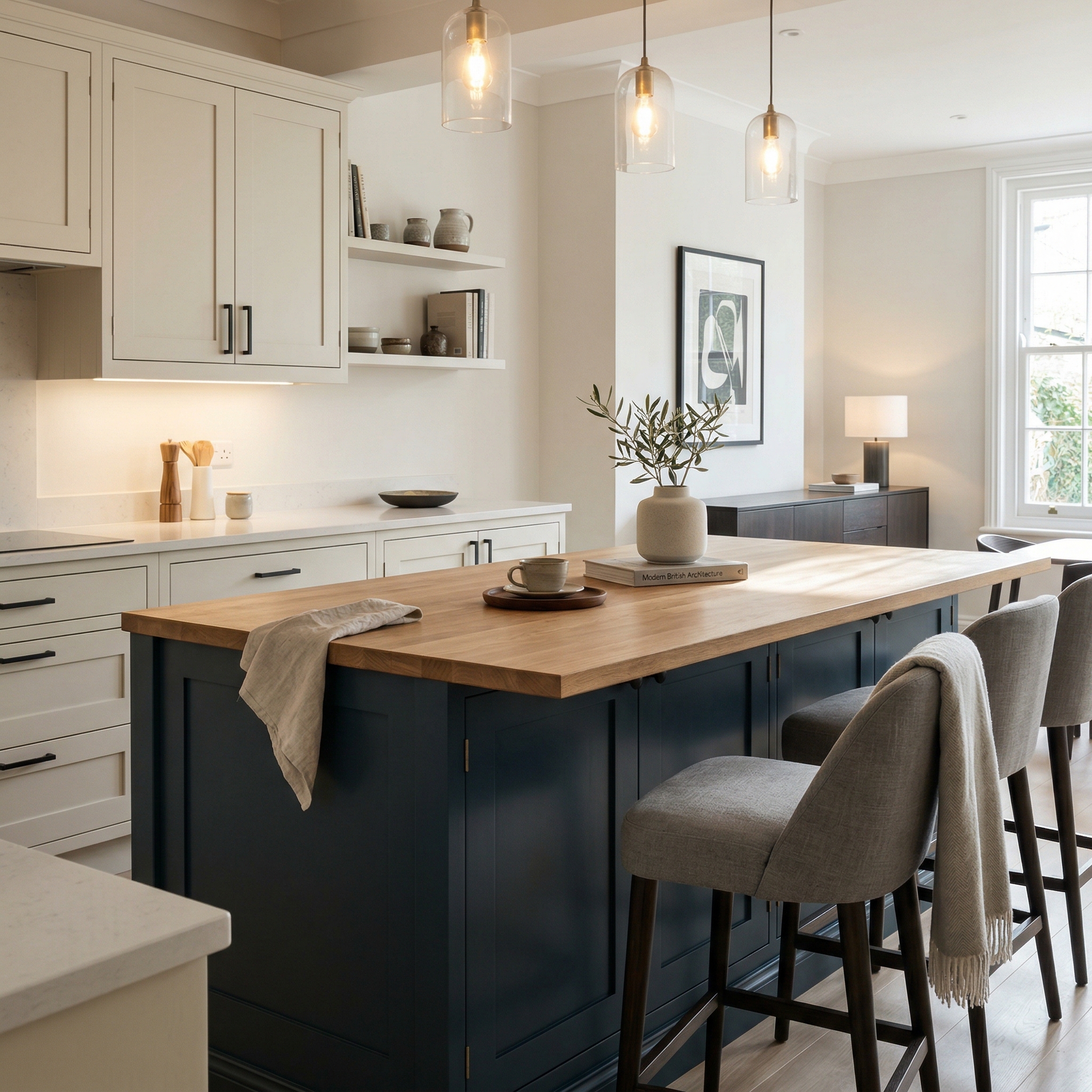 square1_800x800 Bespoke kitchen island detail, modern shaker cabinetry with quality joinery