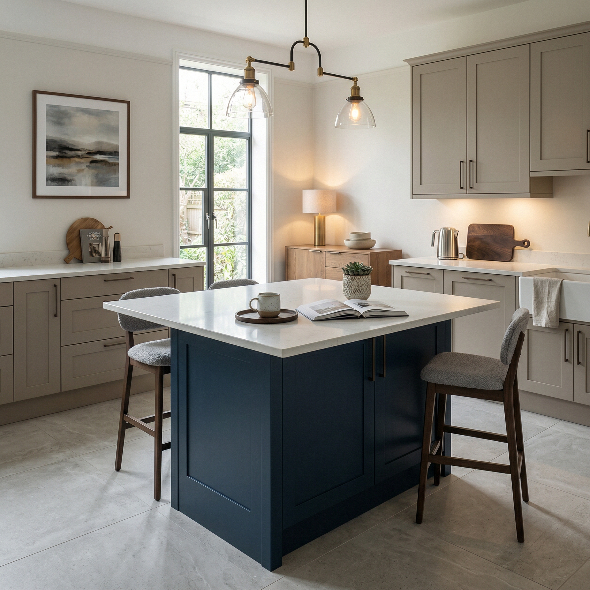 square1_800x800 Bespoke kitchen island detail, timber veneer slab-door cabinetry with quality joinery