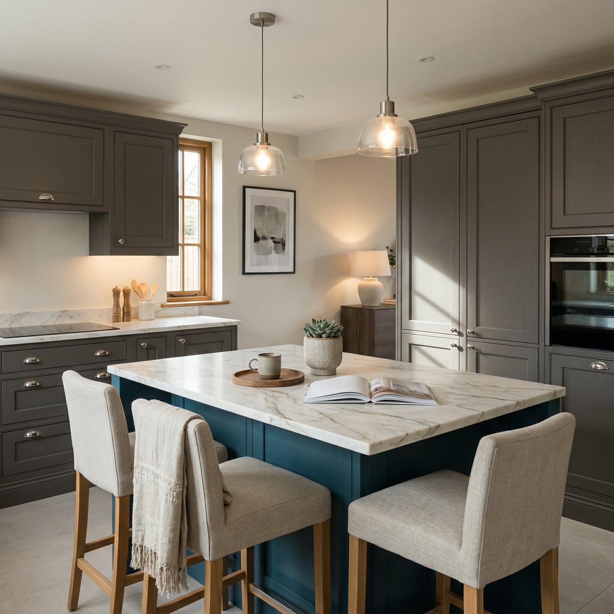 square1_800x800 Bespoke kitchen island detail, modern shaker cabinetry with quality joinery
