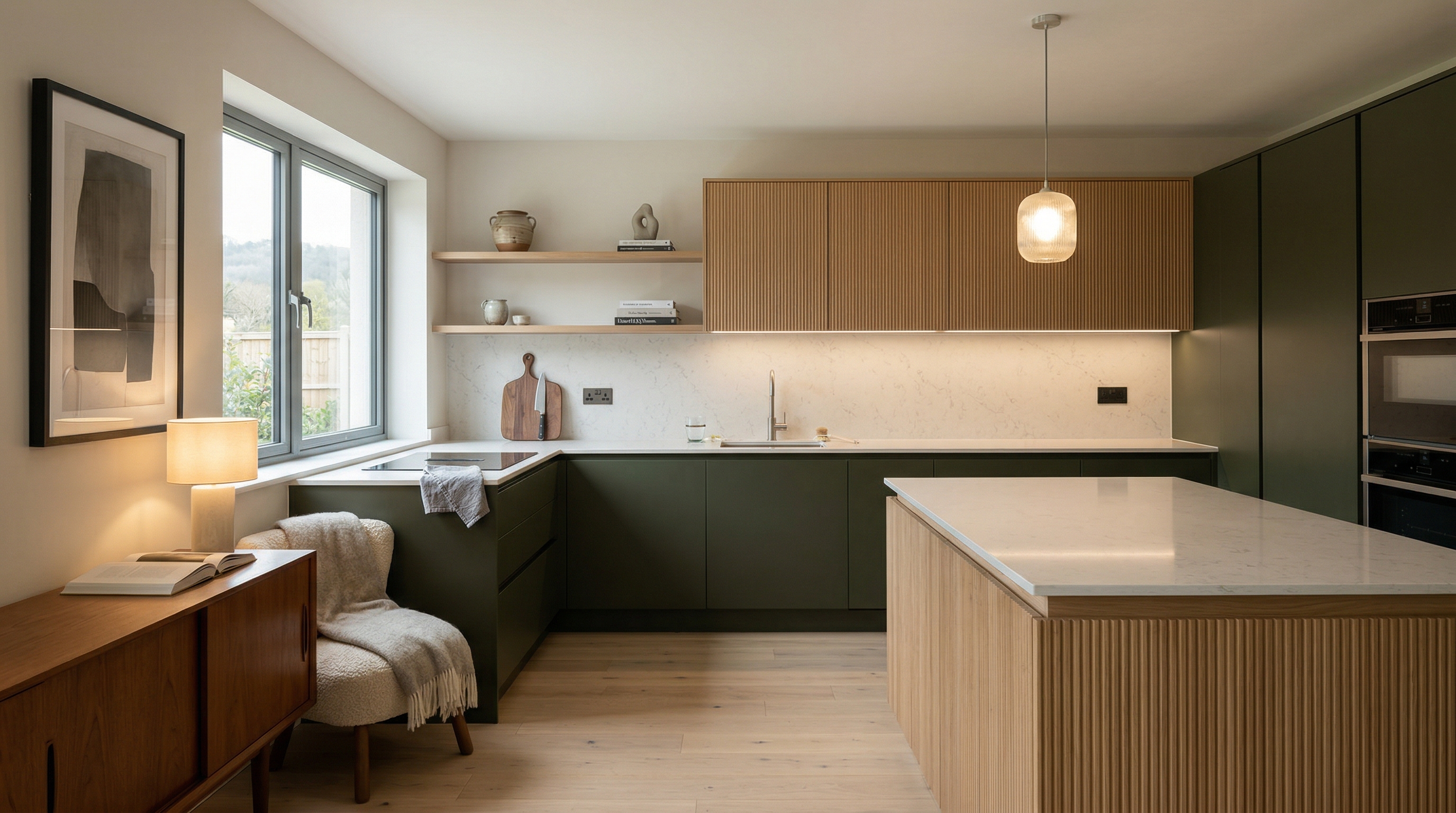 hero2_1200x675 Mastercraft bespoke kitchen in Chepstow, wide architectural view showing room volume and design quality