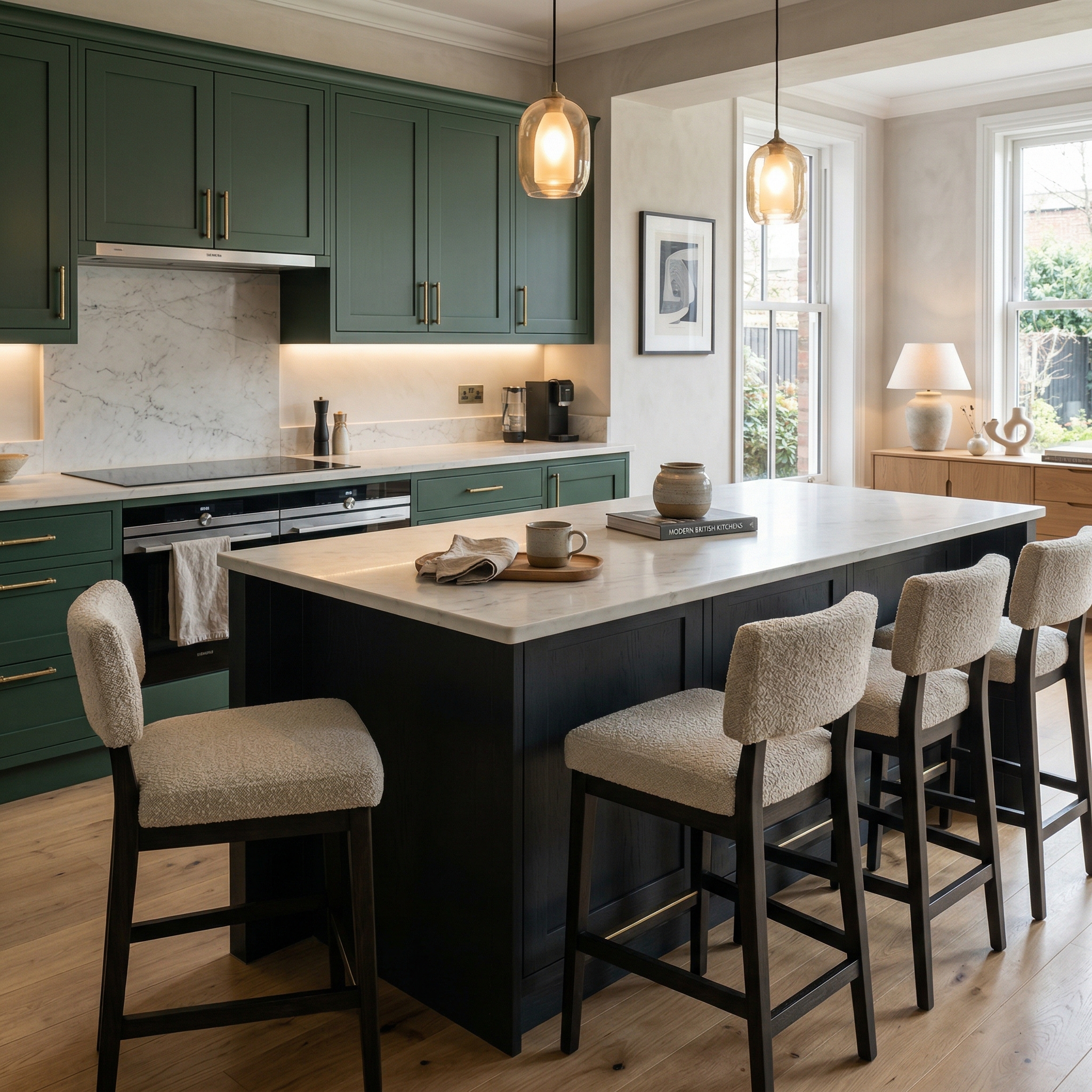 square1_800x800 Bespoke kitchen island detail, timber veneer slab-door cabinetry with quality joinery
