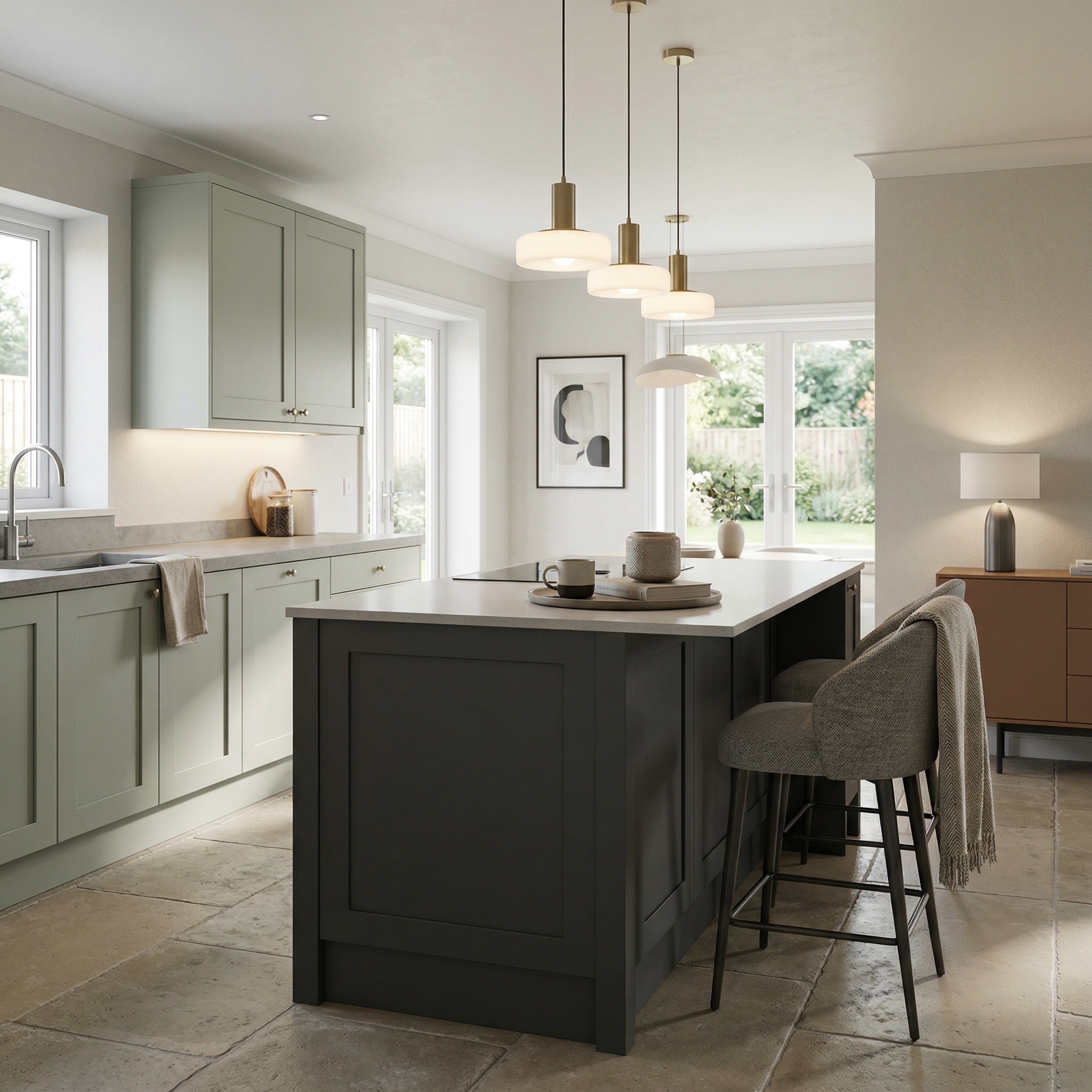 square1_800x800 Bespoke kitchen island detail, modern shaker cabinetry with quality joinery
