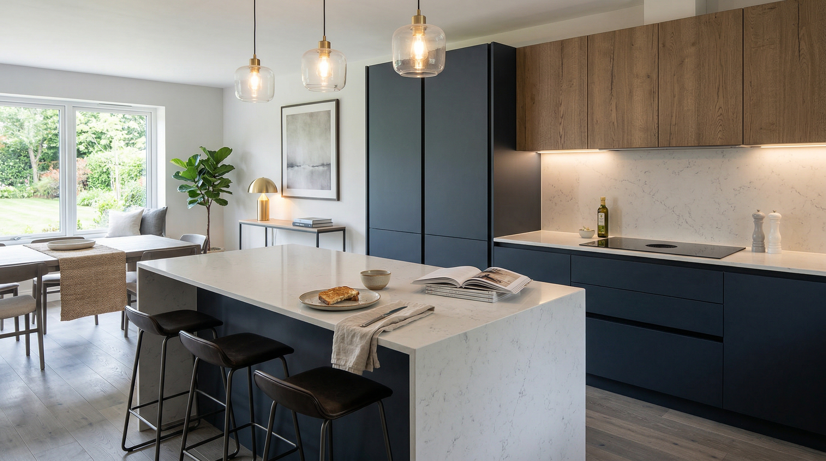 hero2_1200x675 Mastercraft bespoke kitchen in Colwall, wide architectural view showing room volume and design quality