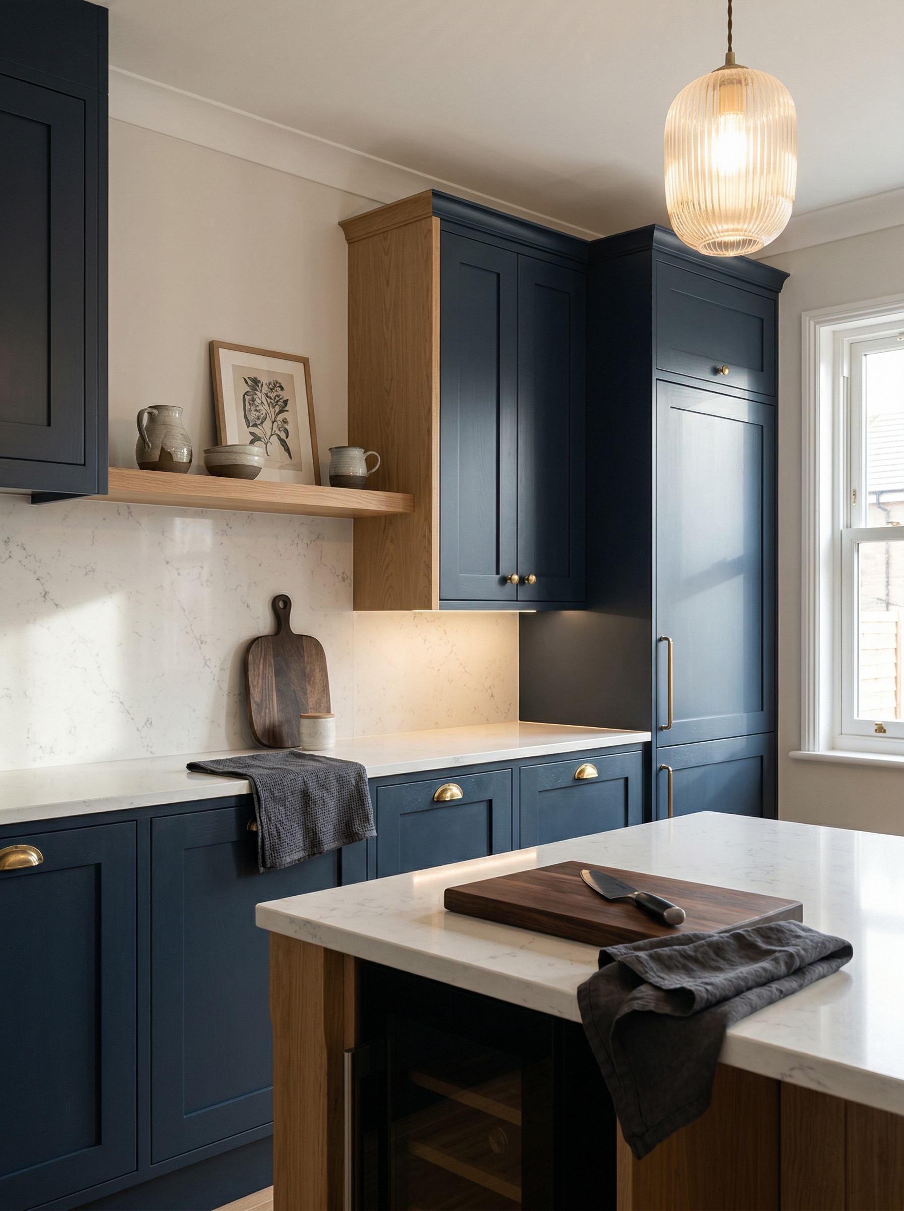 portrait1_600x800 Tall view of full-height bespoke kitchen cabinetry, contemporary painted lay-on cabinetry