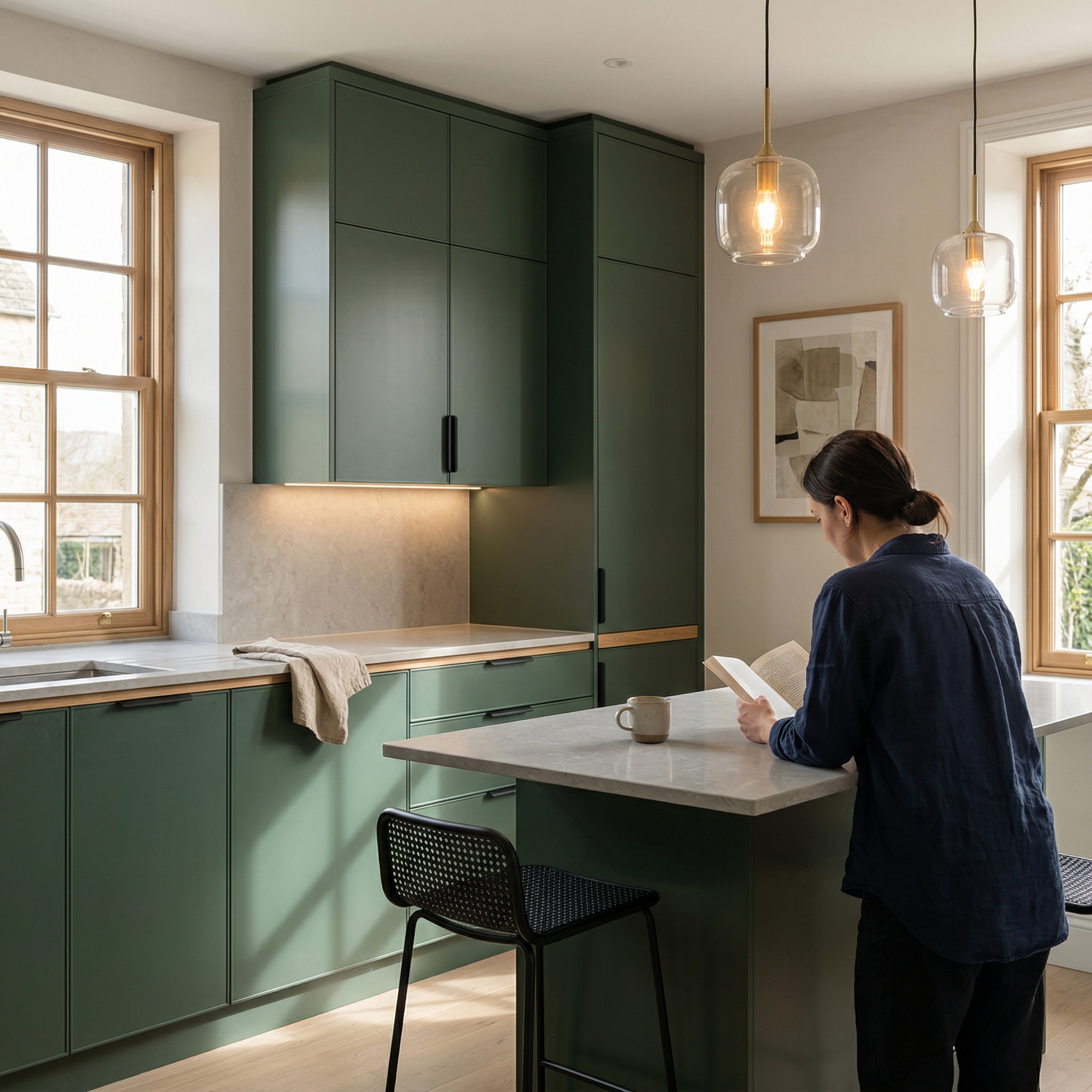 Bespoke kitchen designed for a Corsham home, quality materials and considered layout