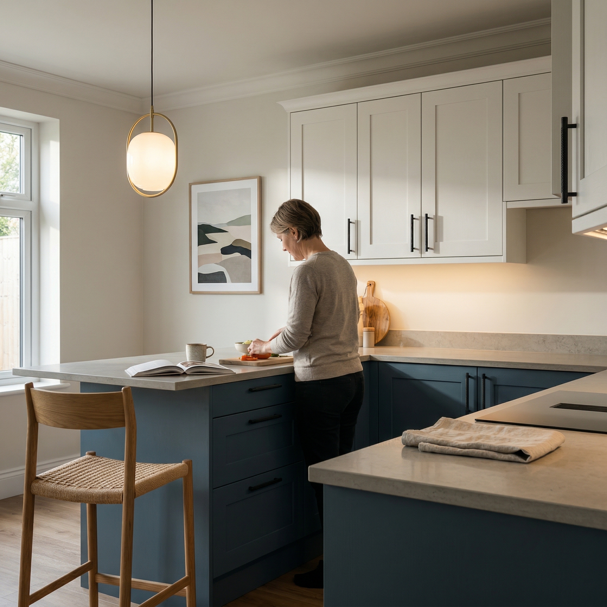 Bespoke kitchen designed for a Cowbridge home, quality materials and considered layout