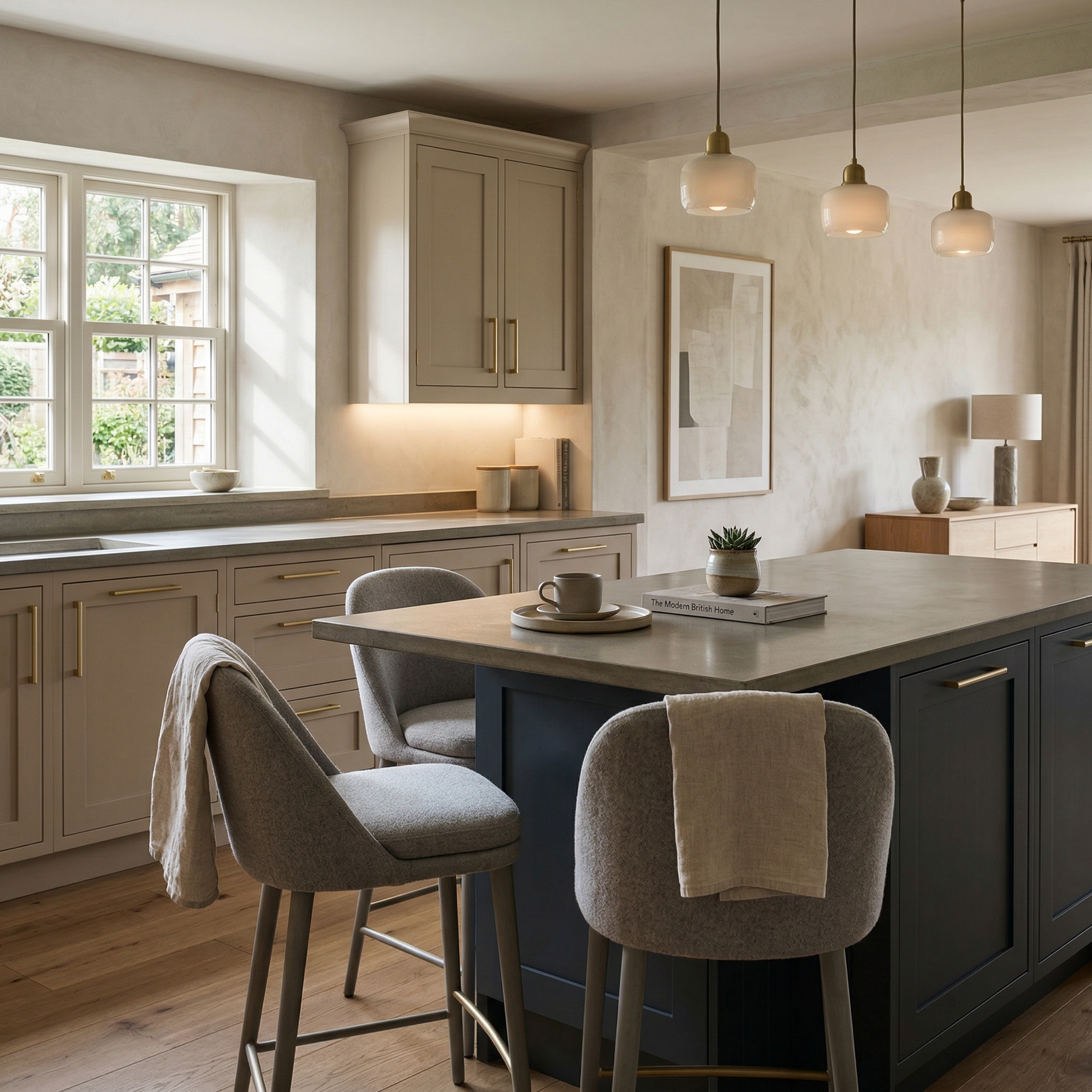 Bespoke kitchen island detail, contemporary in-frame cabinetry with quality joinery