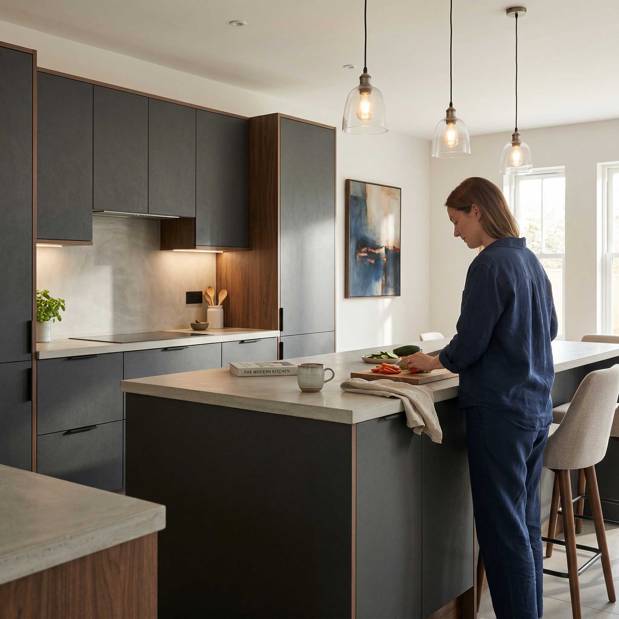 Bespoke kitchen designed for a Cross Hands home, quality materials and considered layout