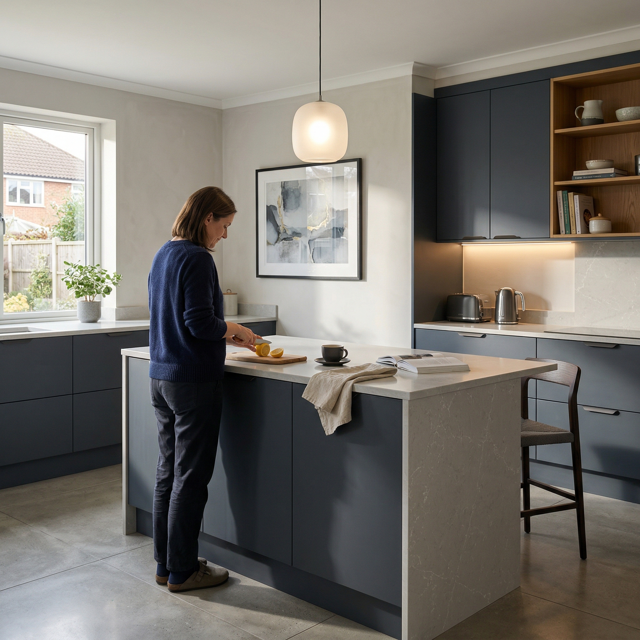 Bespoke kitchen designed for a Dereham home, quality materials and considered layout