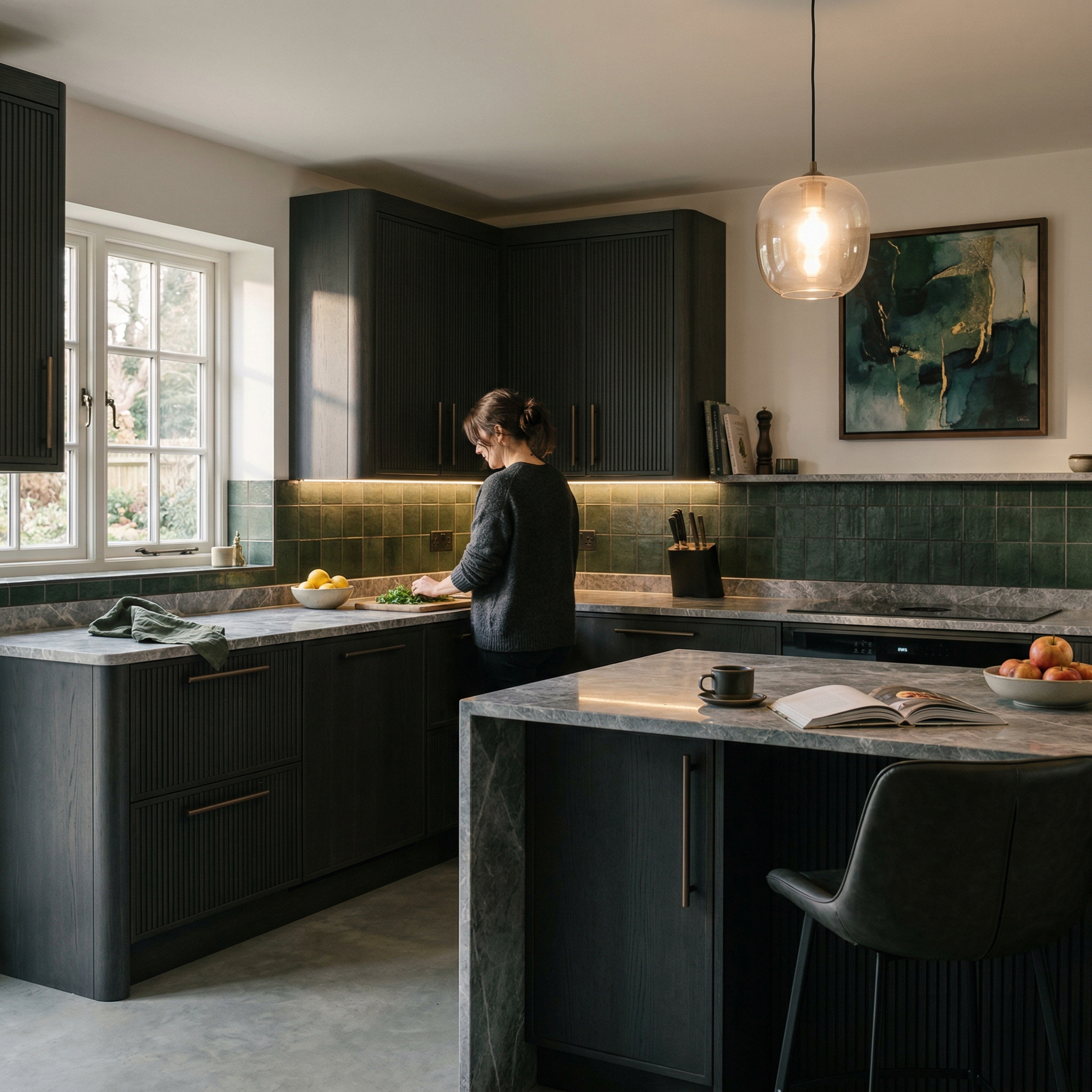 Bespoke kitchen designed for a Devizes home, quality materials and considered layout