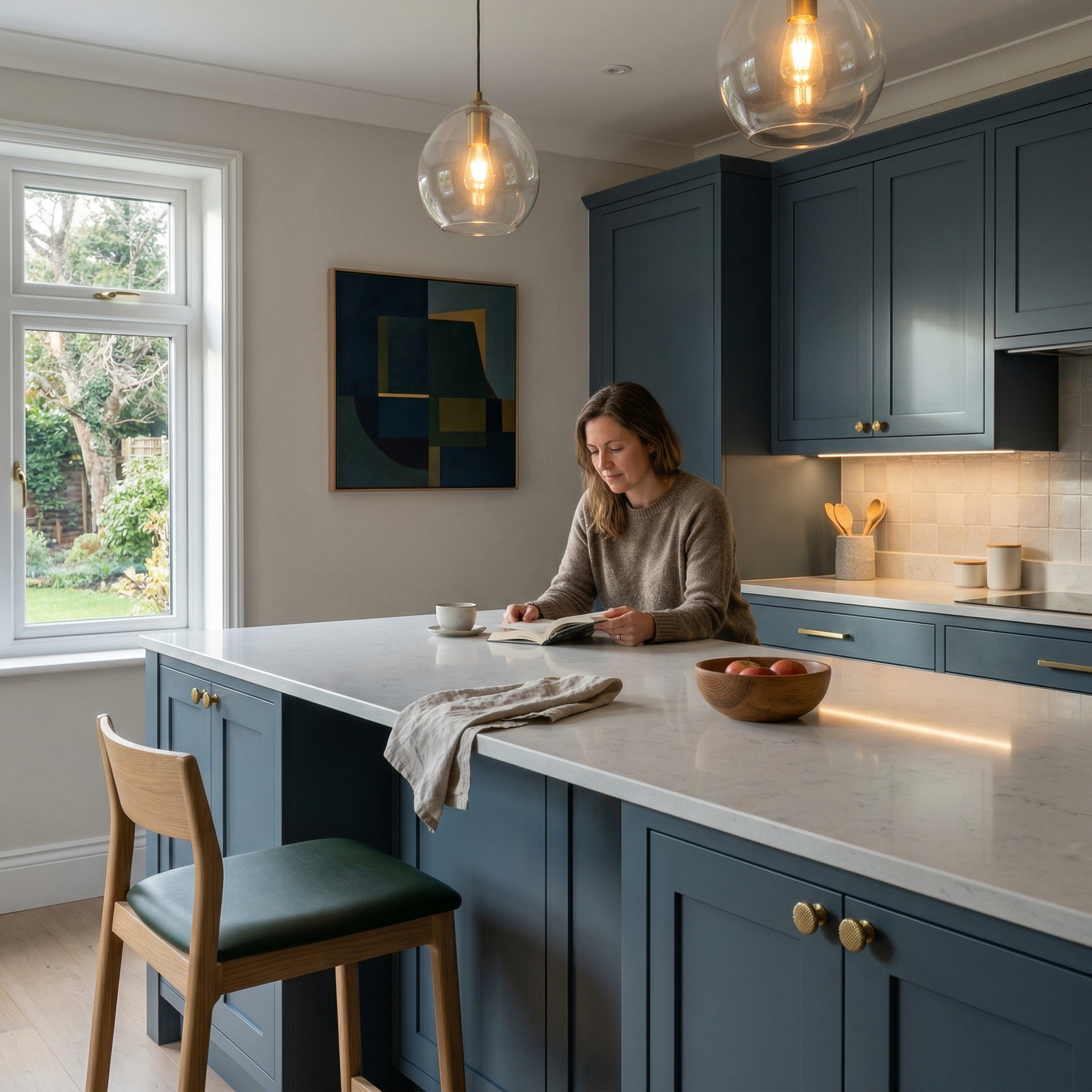 Bespoke kitchen designed for a Dinas Powys home, quality materials and considered layout