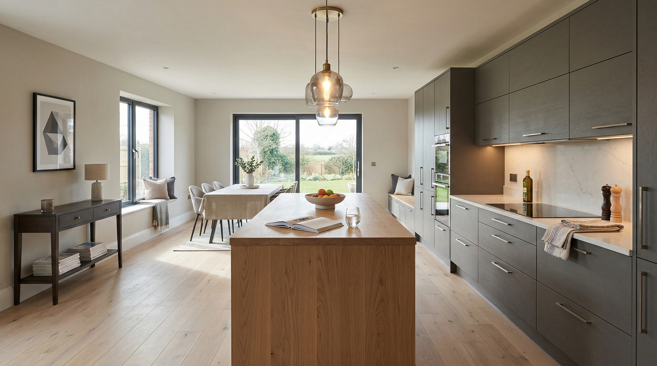 hero2_1200x675 Mastercraft bespoke kitchen in Downham Market, wide architectural view showing room volume and design quality