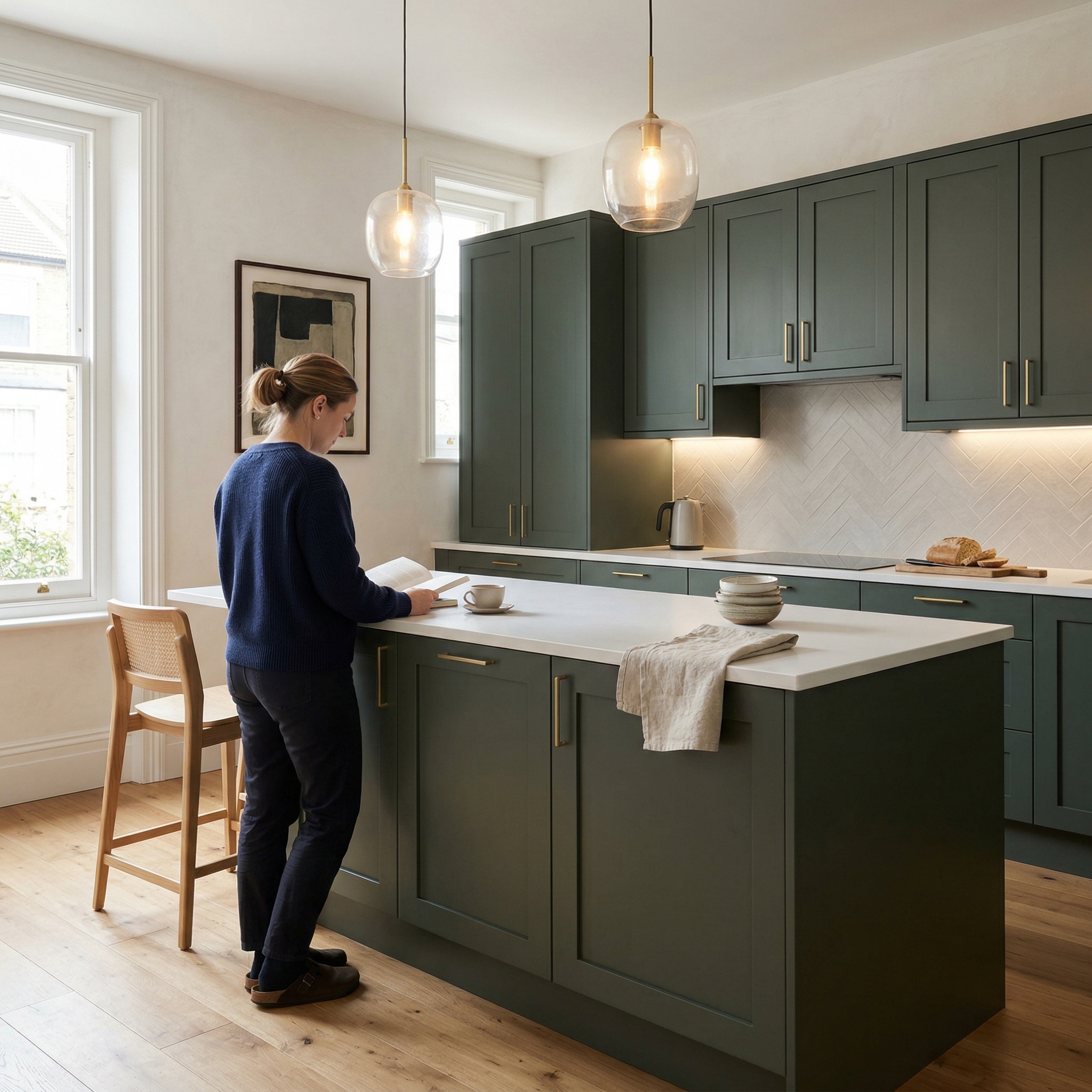 Bespoke kitchen designed for a Dulwich home, quality materials and considered layout