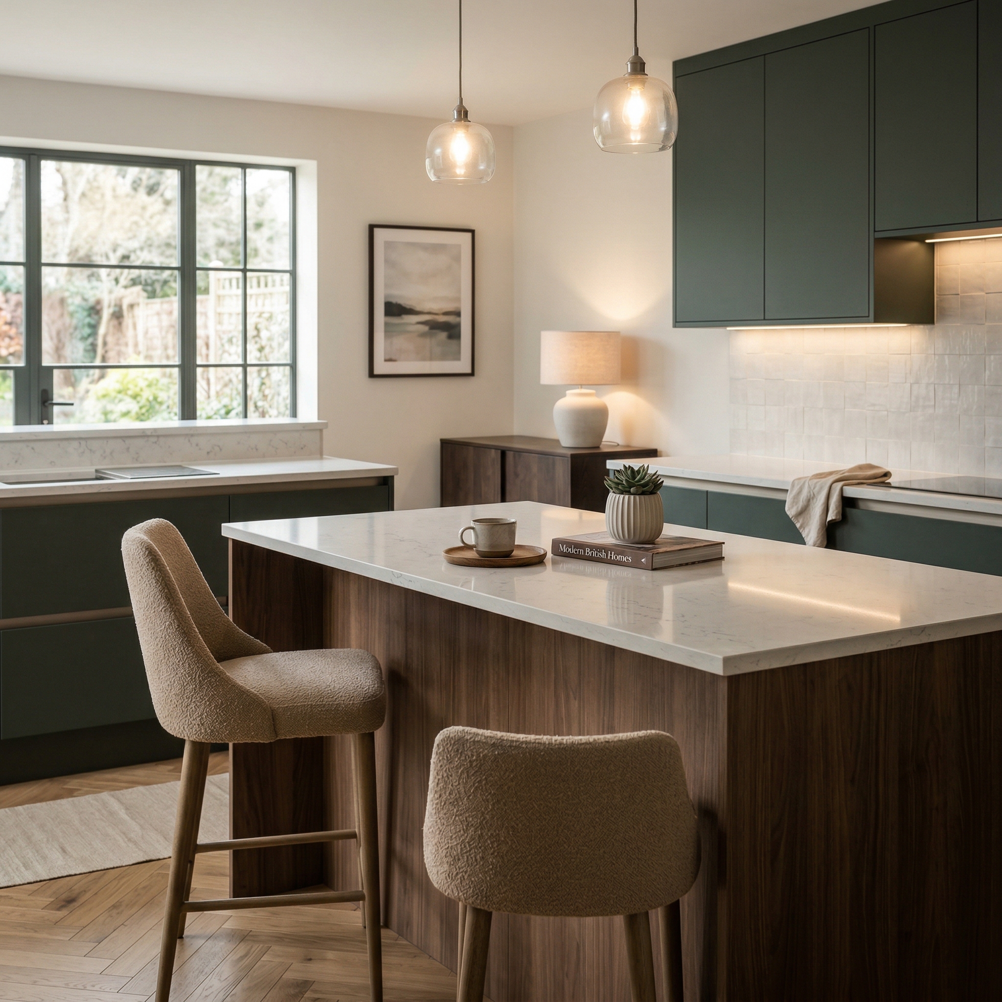 Bespoke kitchen island detail, contemporary in-frame cabinetry with quality joinery