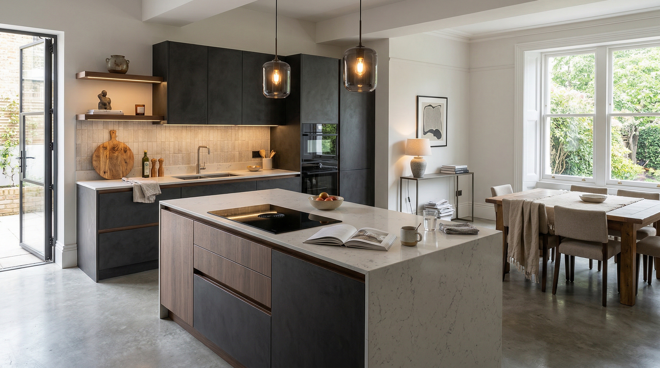 hero2_1200x675 Mastercraft bespoke kitchen in Ealing, wide architectural view showing room volume and design quality