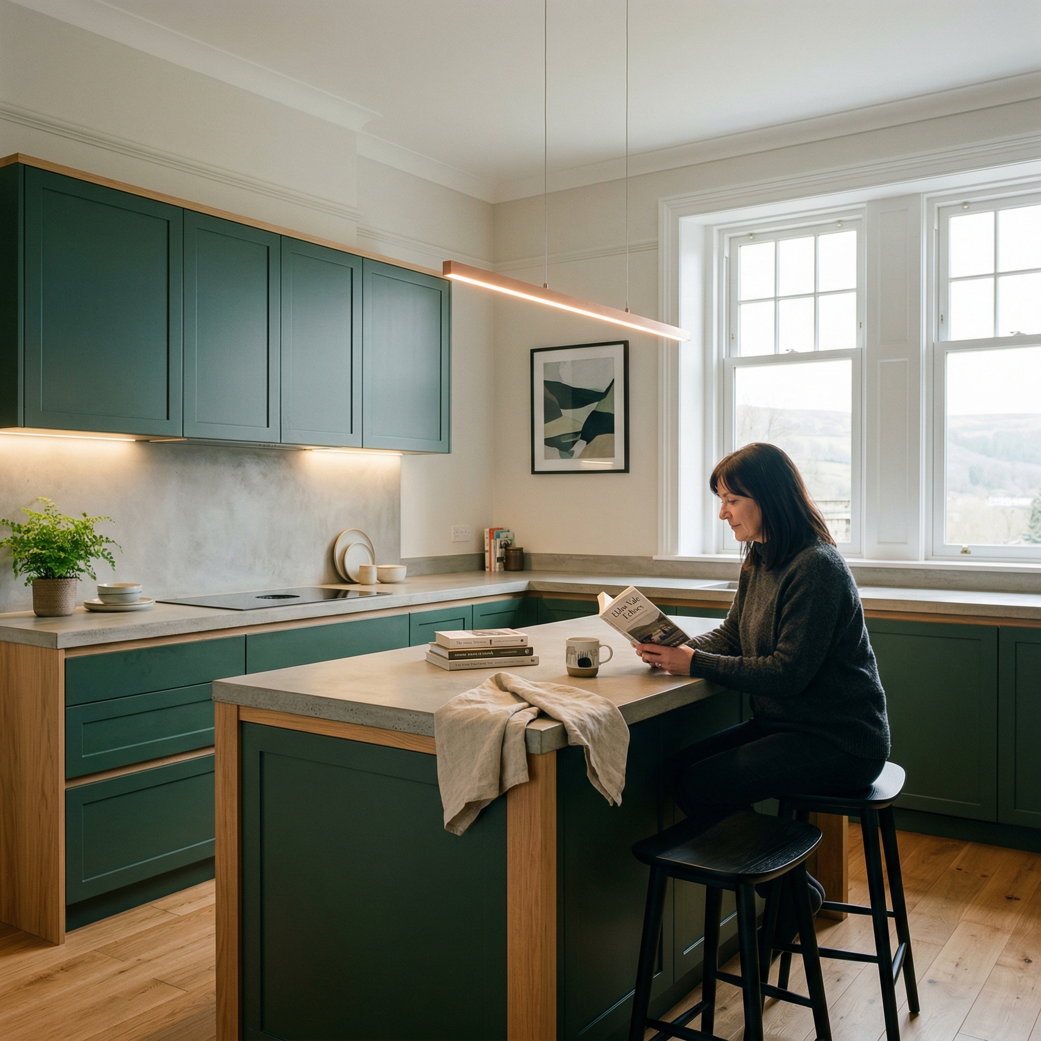 Bespoke kitchen designed for a Ebbw Vale home, quality materials and considered layout