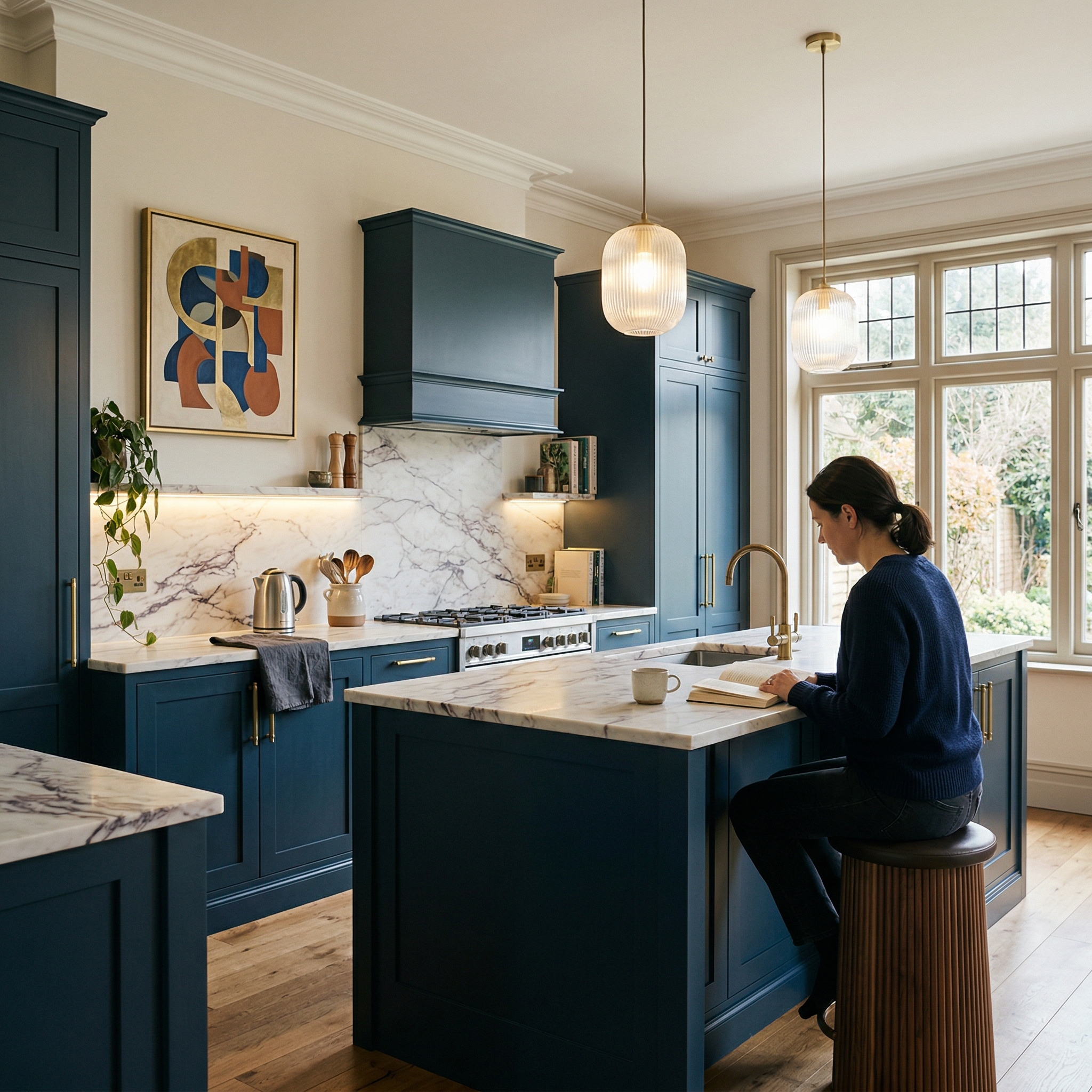 Bespoke kitchen designed for a Ely home, quality materials and considered layout