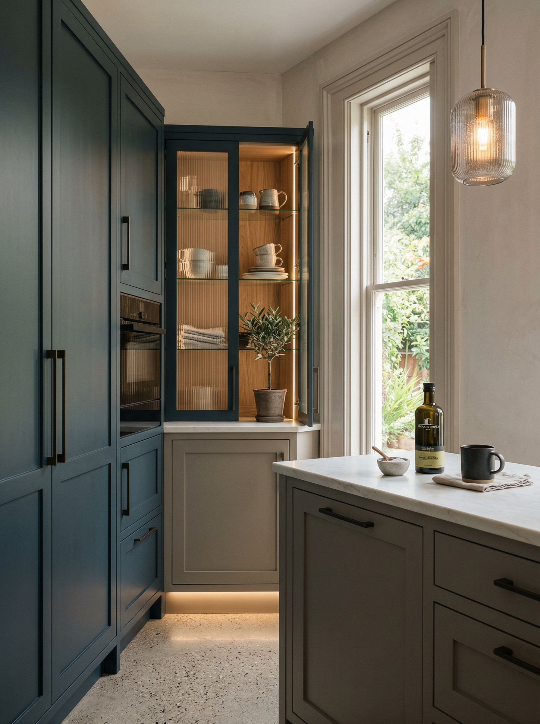 Bespoke kitchen installation, full-height cabinetry and considered storage design