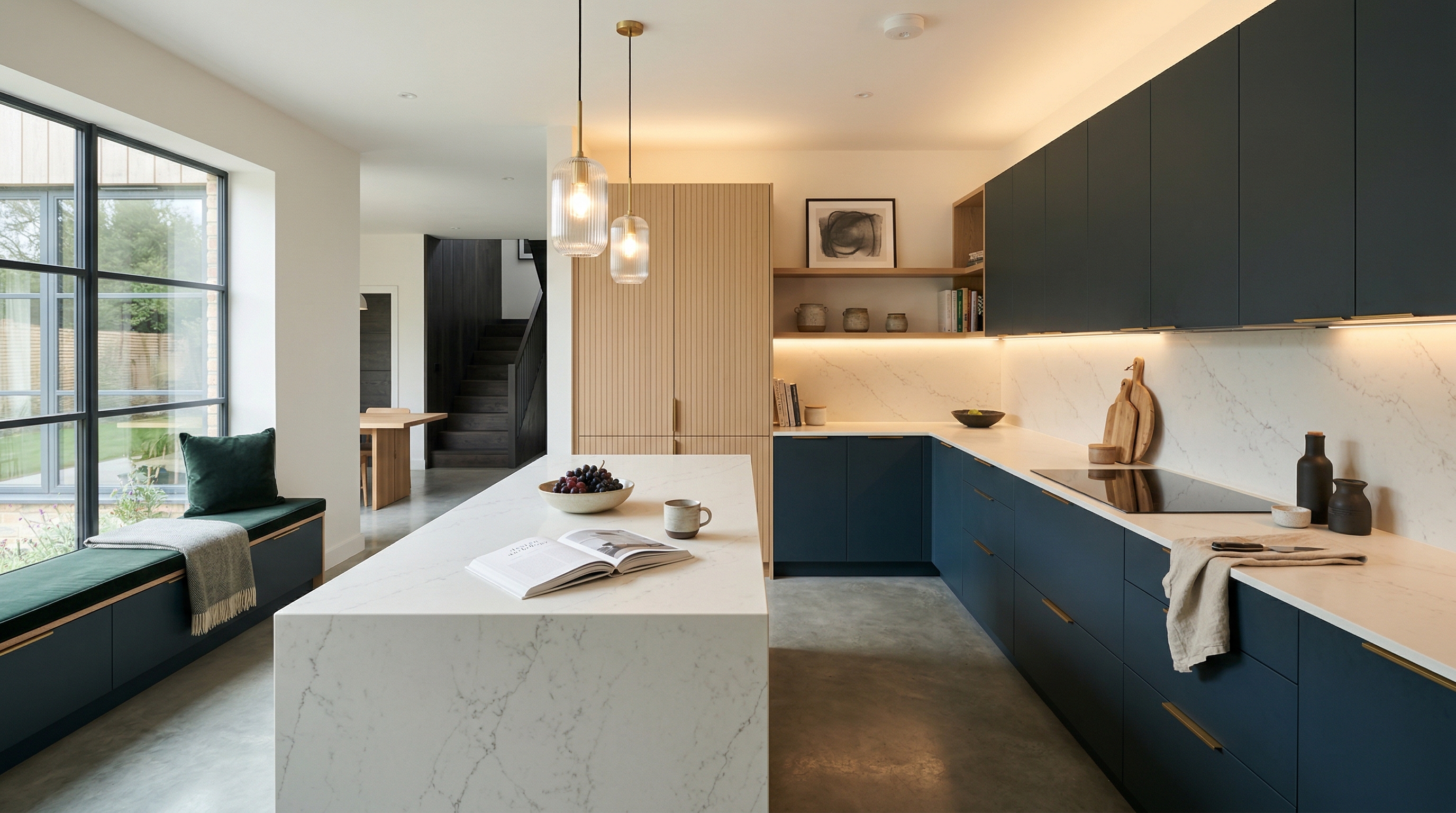 hero2_1200x675 Mastercraft bespoke kitchen in Ferndale, wide architectural view showing room volume and design quality