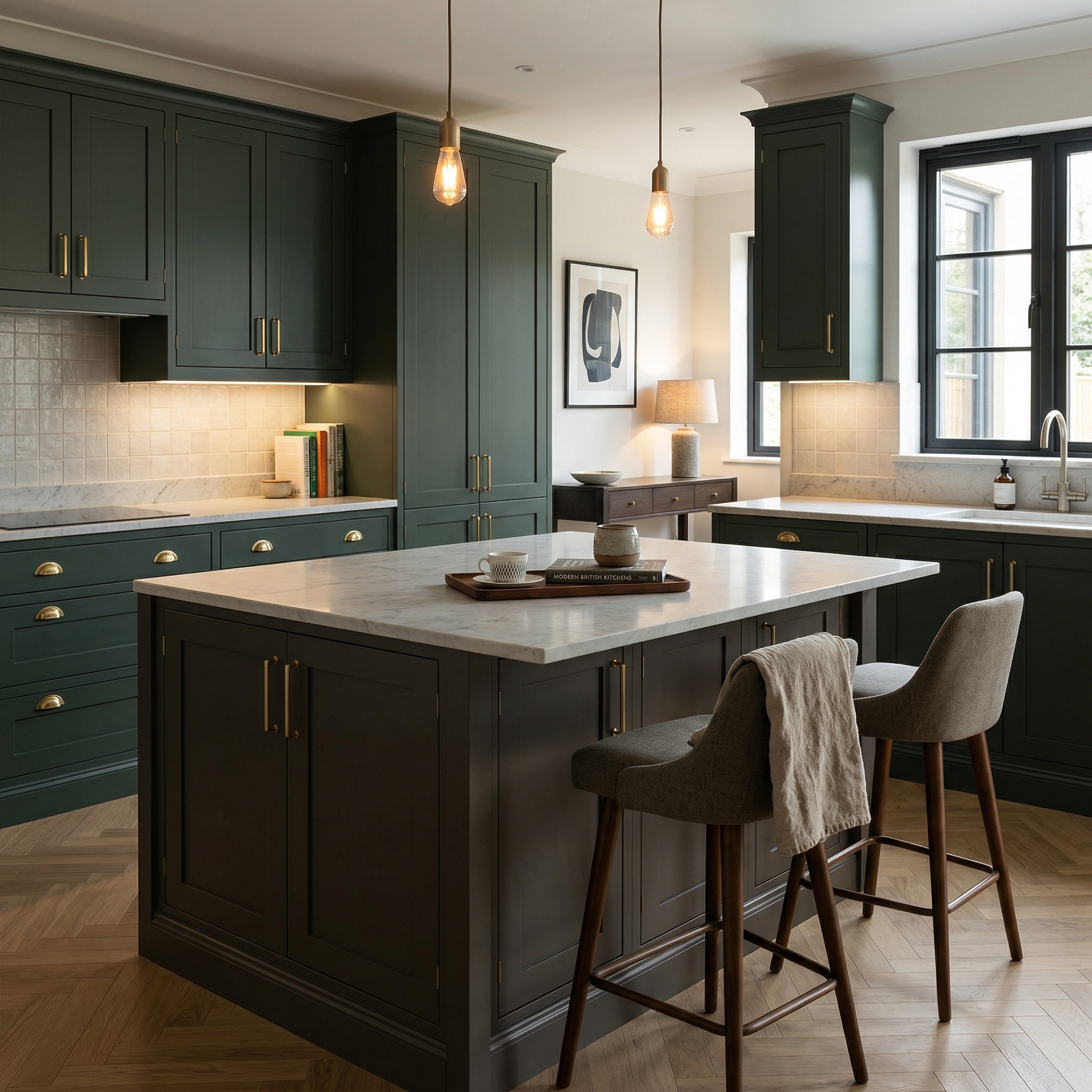 square1_800x800 Bespoke kitchen island detail, contemporary painted lay-on cabinetry with quality joinery