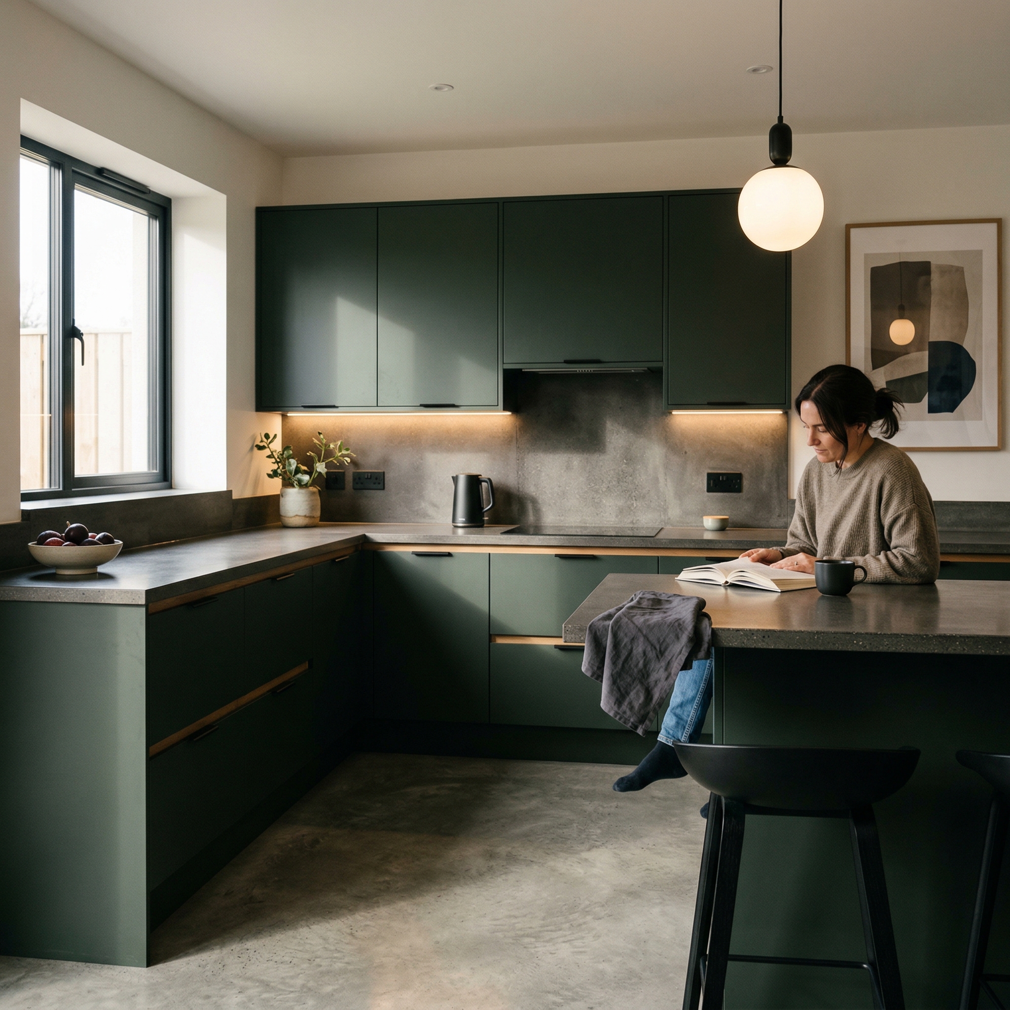 Bespoke kitchen designed for a Fishguard home, quality materials and considered layout