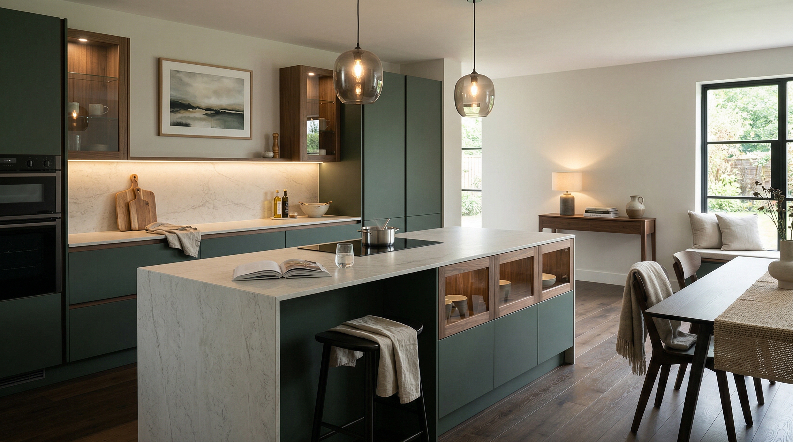 hero2_1200x675 Mastercraft bespoke kitchen in Frome, wide architectural view showing room volume and design quality