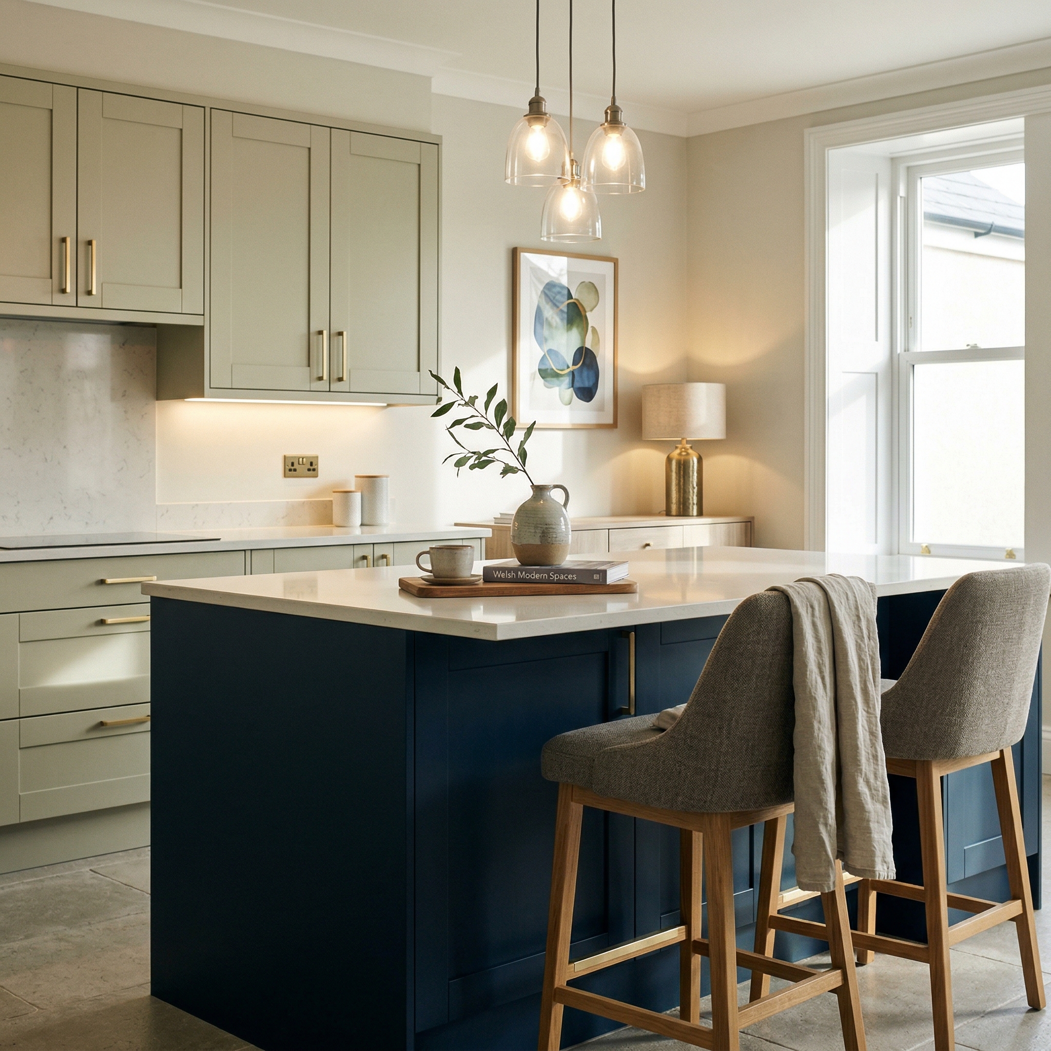 square1_800x800 Bespoke kitchen island detail, modern shaker cabinetry with quality joinery