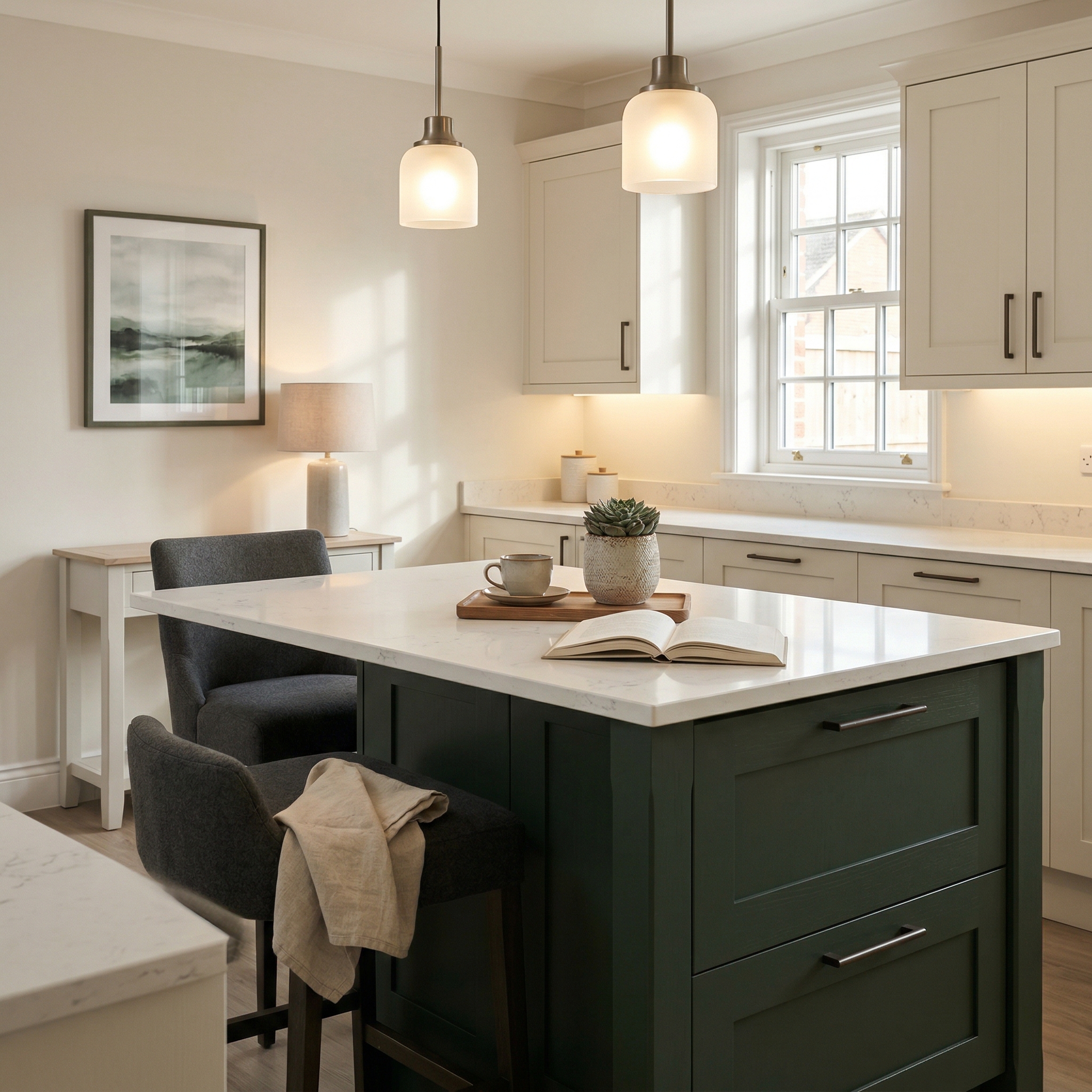 square1_800x800 Bespoke kitchen island detail, modern shaker cabinetry with quality joinery