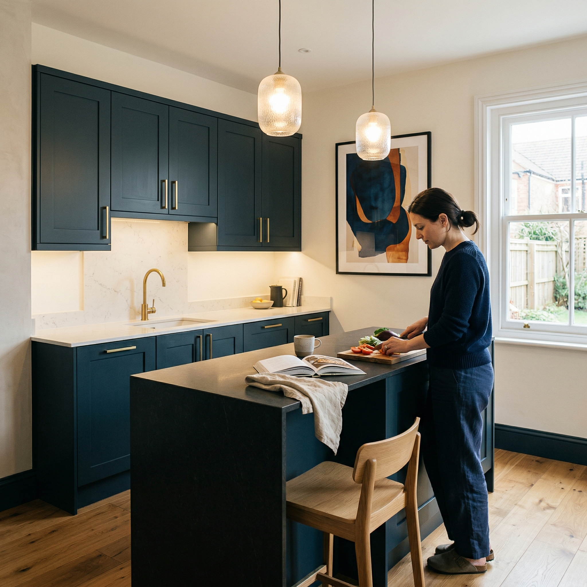Bespoke kitchen designed for a Great Yarmouth home, quality materials and considered layout