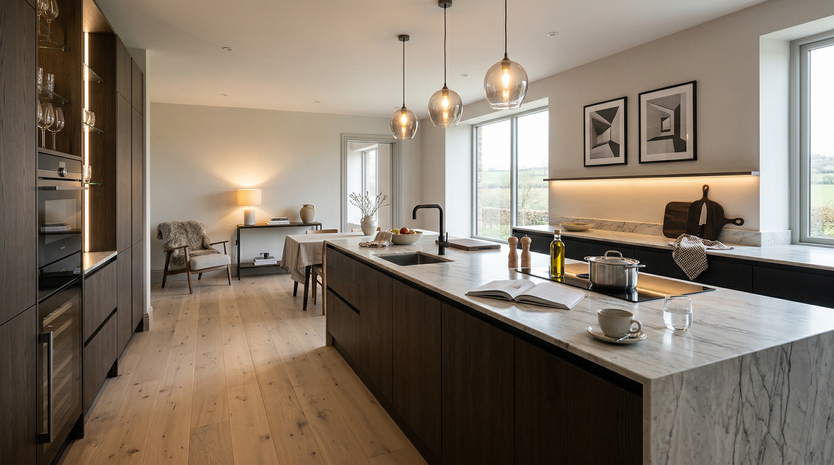 hero2_1200x675 Mastercraft bespoke kitchen in Hay-on-Wye, wide architectural view showing room volume and design quality