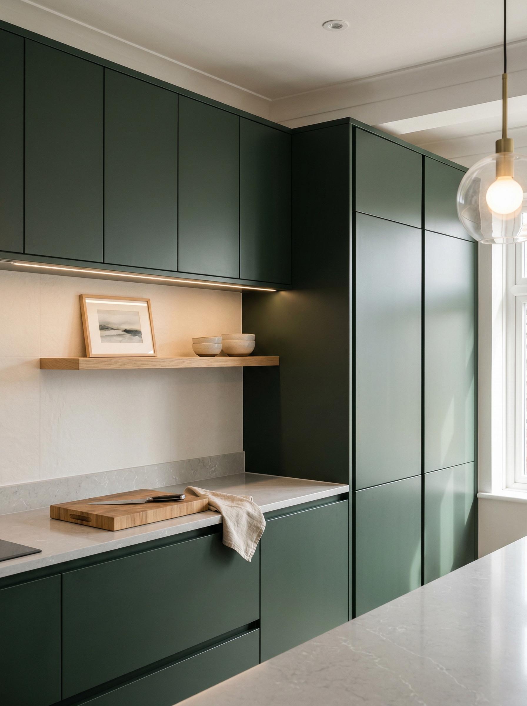 portrait1_600x800 Tall view of full-height bespoke kitchen cabinetry, timber veneer slab-door cabinetry