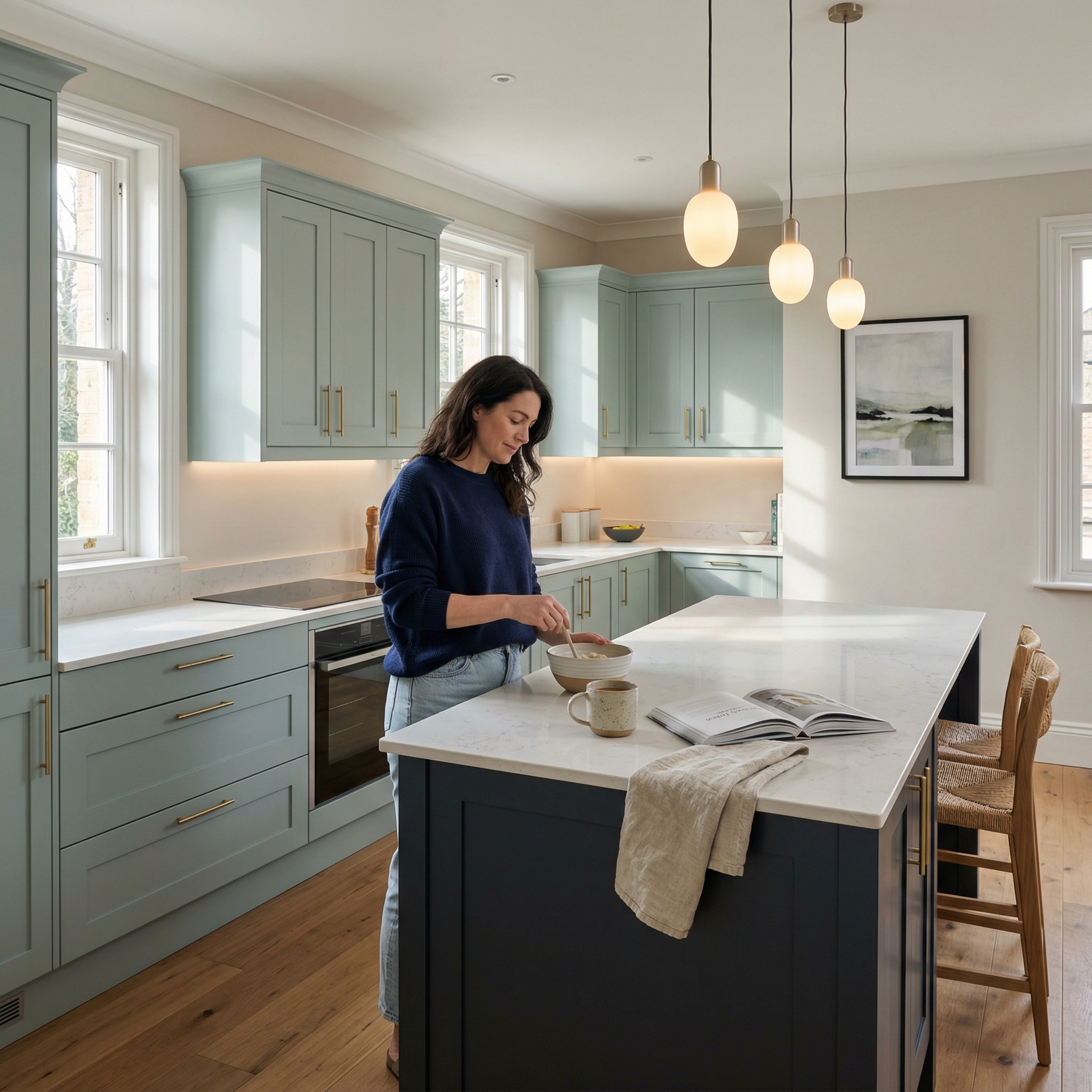 Bespoke kitchen designed for a Huntingdon home, quality materials and considered layout