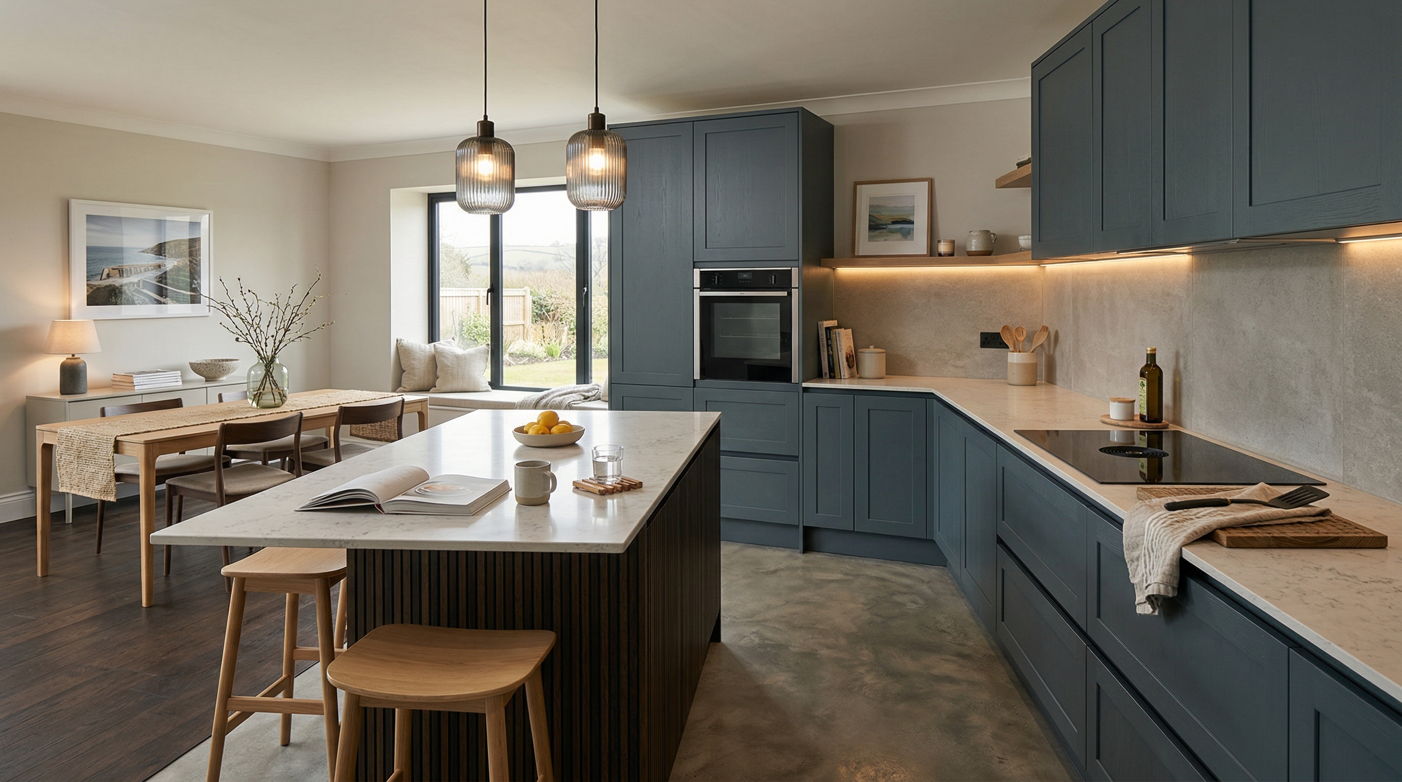 hero2_1200x675 Mastercraft bespoke kitchen in Ilfracombe, wide architectural view showing room volume and design quality