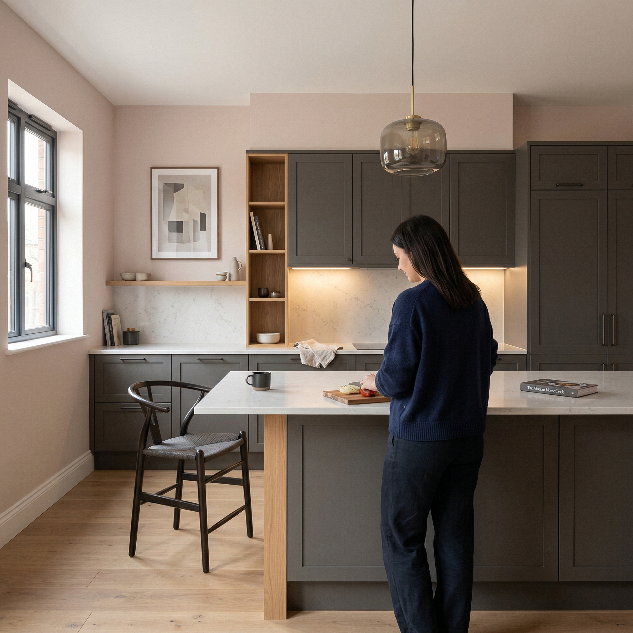 Bespoke kitchen designed for a Jarrow home, quality materials and considered layout