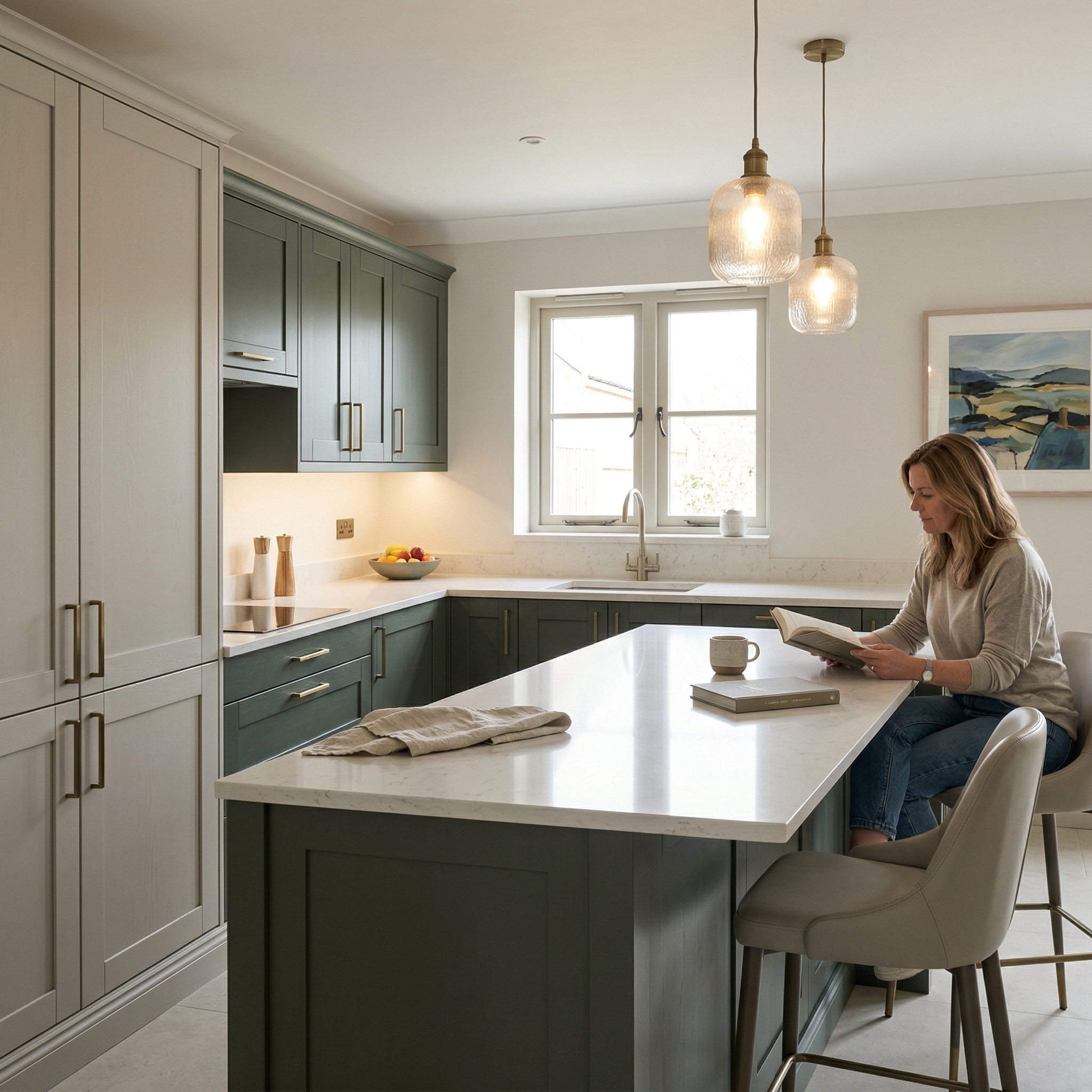 Bespoke kitchen designed for a Kington home, quality materials and considered layout