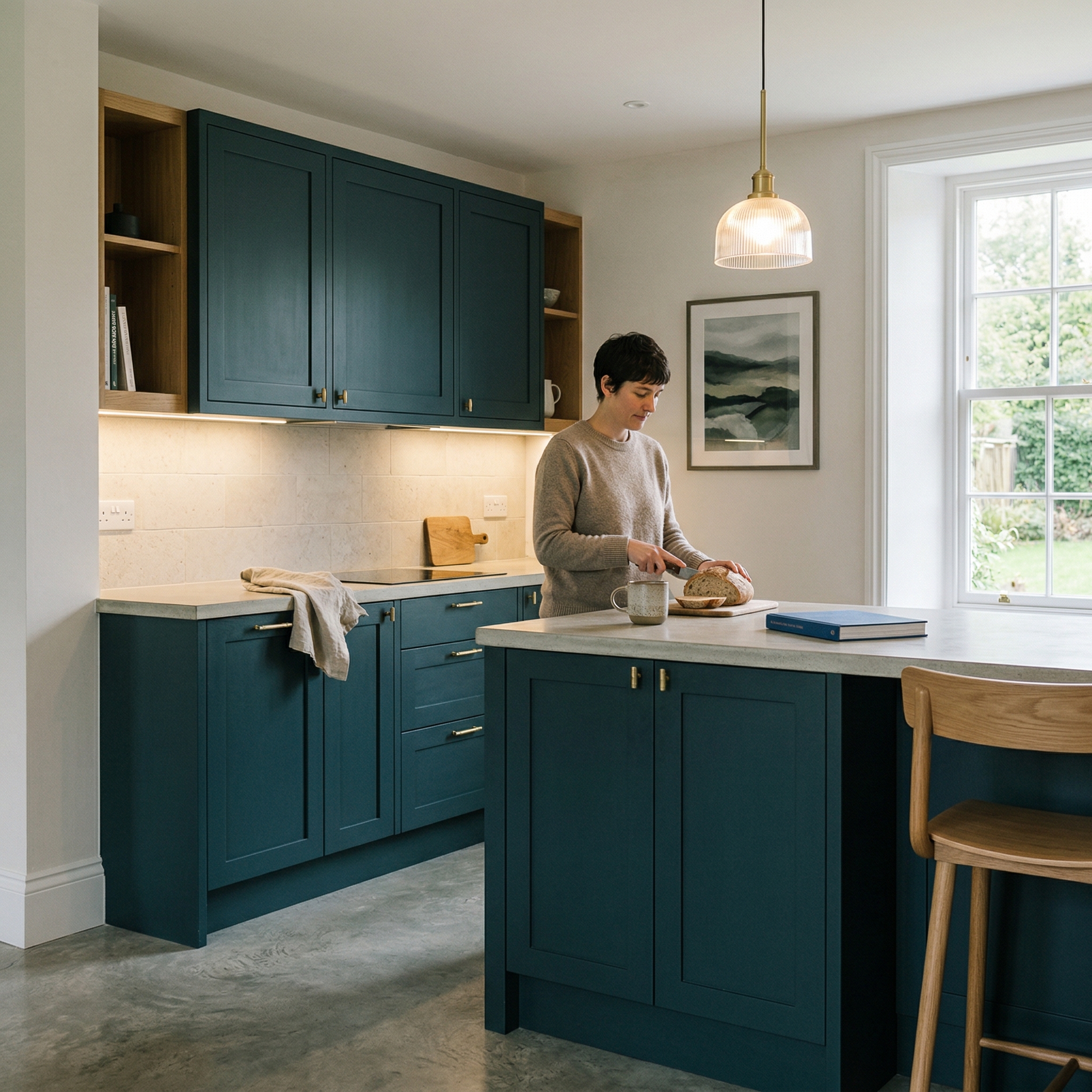 Bespoke kitchen designed for a Lampeter home, quality materials and considered layout