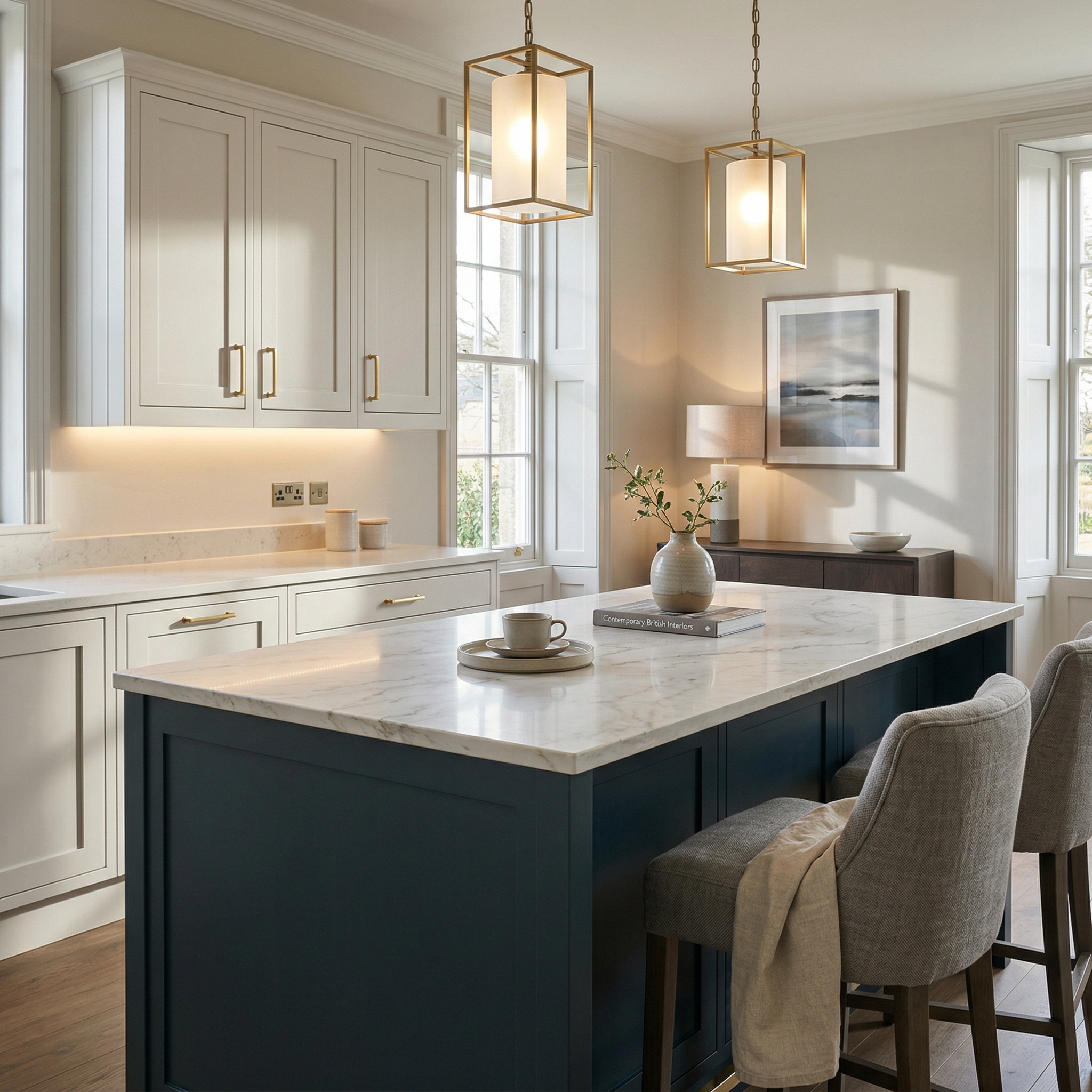 square1_800x800 Bespoke kitchen island detail, modern shaker cabinetry with quality joinery