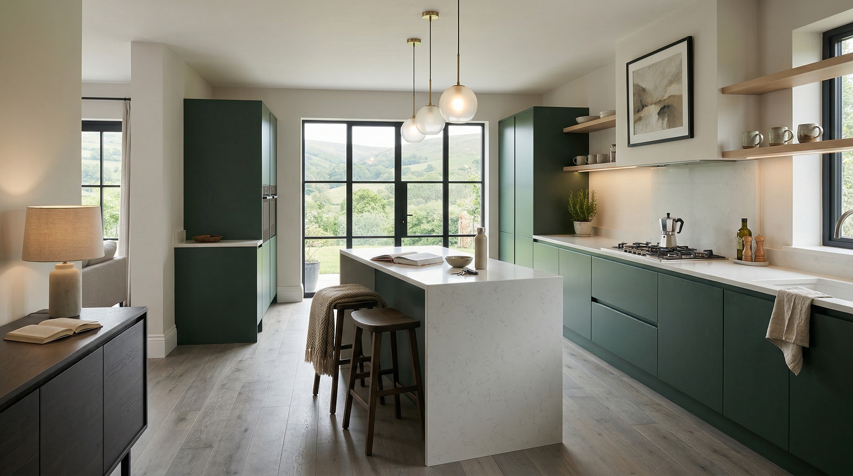 hero2_1200x675 Mastercraft bespoke kitchen in Llandovery, wide architectural view showing room volume and design quality