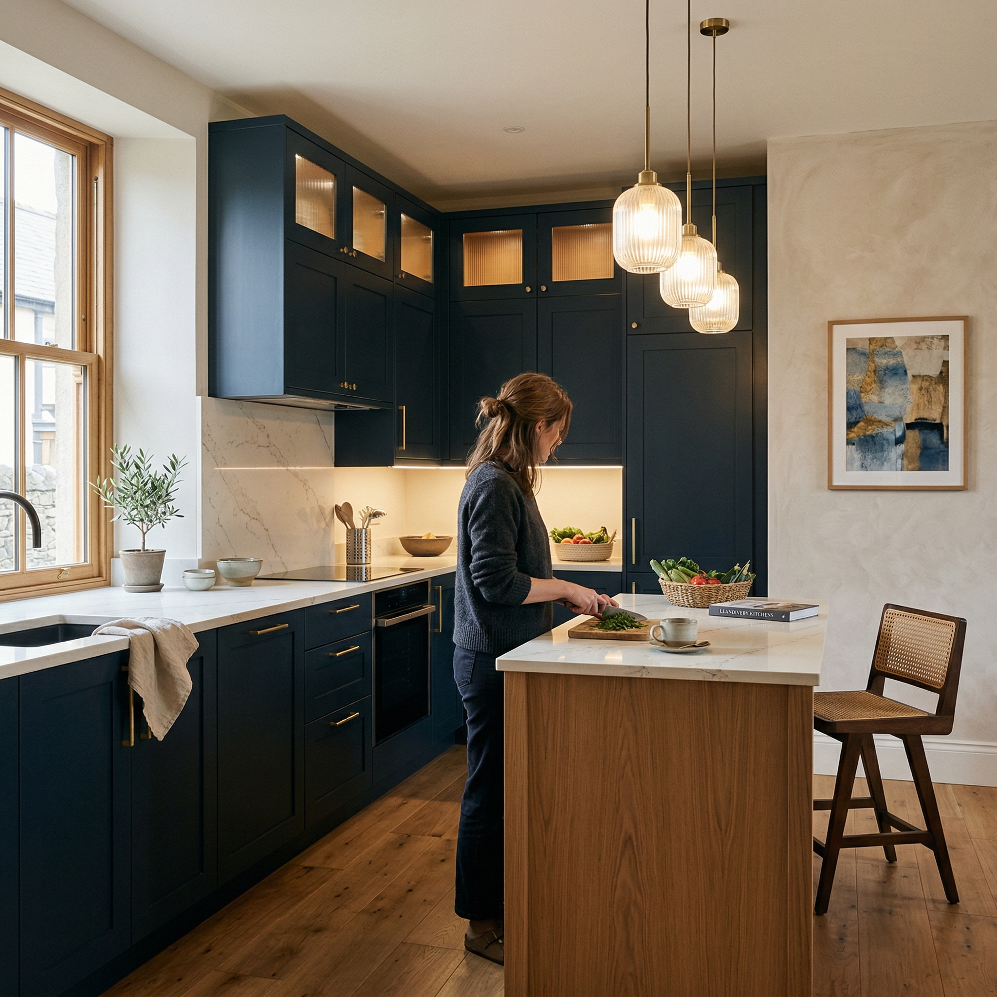 Bespoke kitchen designed for a Llandovery home, quality materials and considered layout