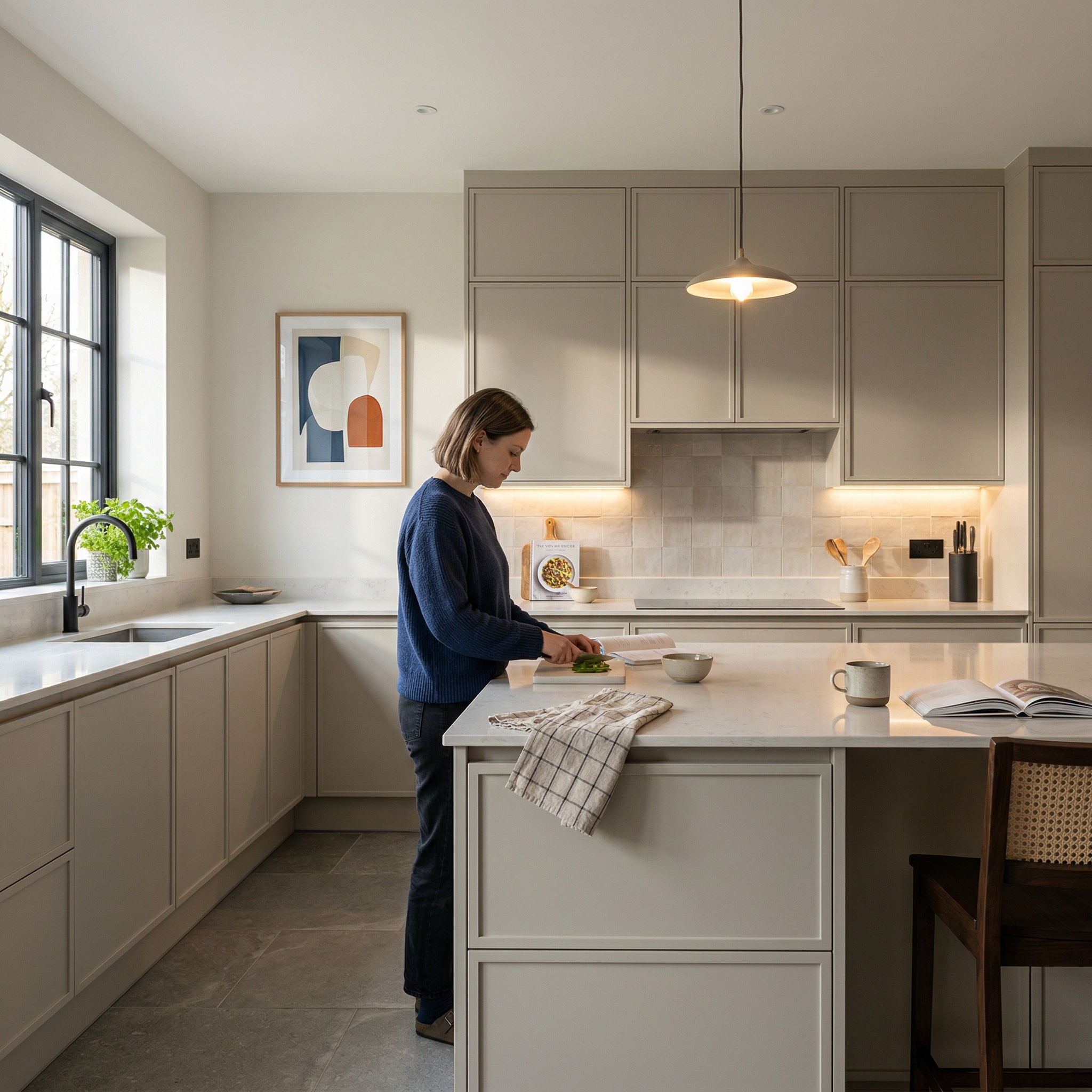 Bespoke kitchen designed for a Llanelli home, quality materials and considered layout