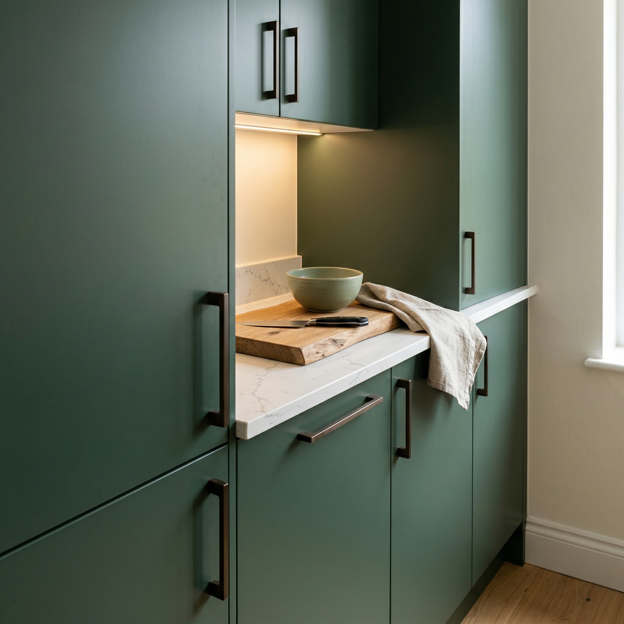 Mastercraft kitchen in Llanelli, bespoke design, quality craftsmanship, installed by our own team