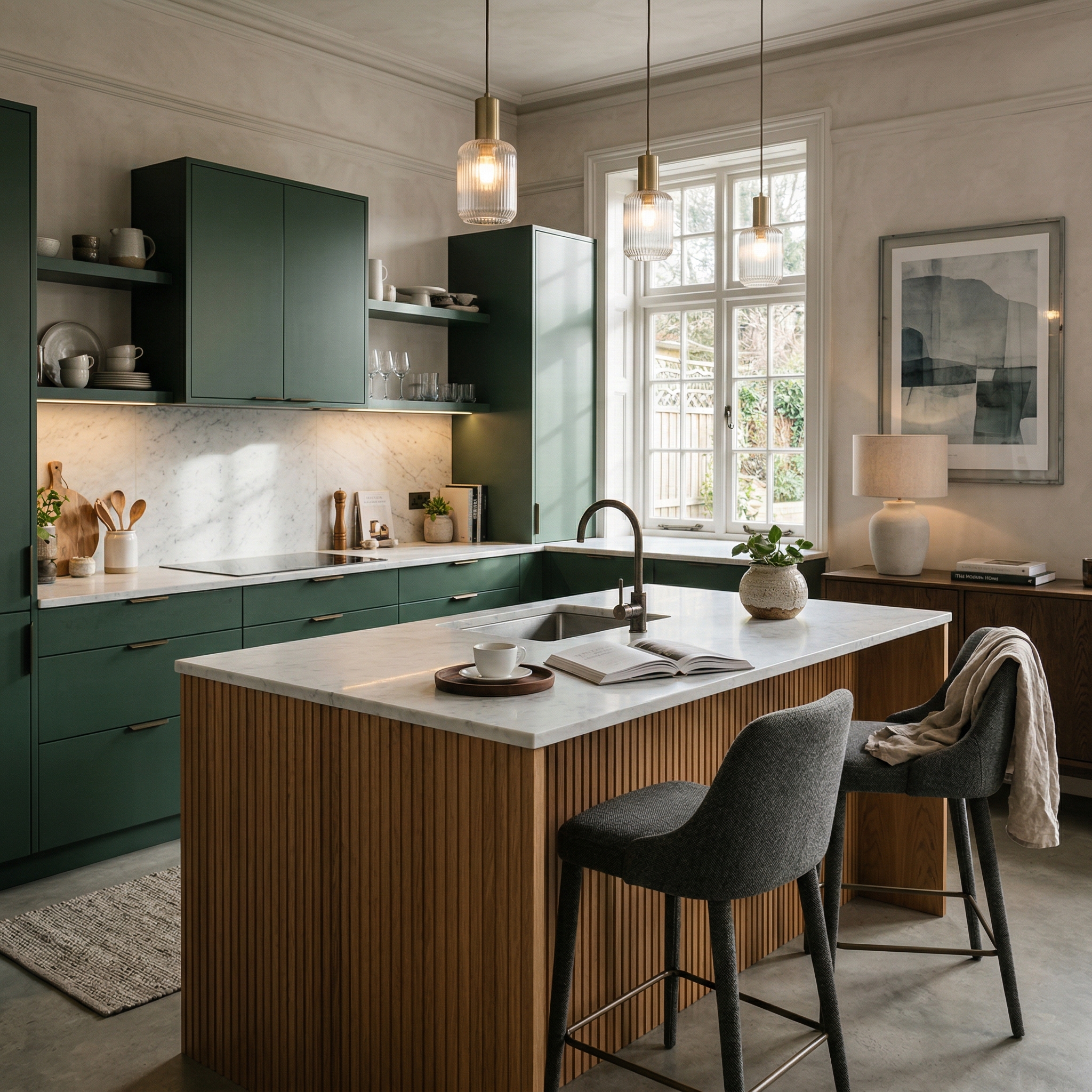 square1_800x800 Bespoke kitchen island detail, modern shaker cabinetry with quality joinery