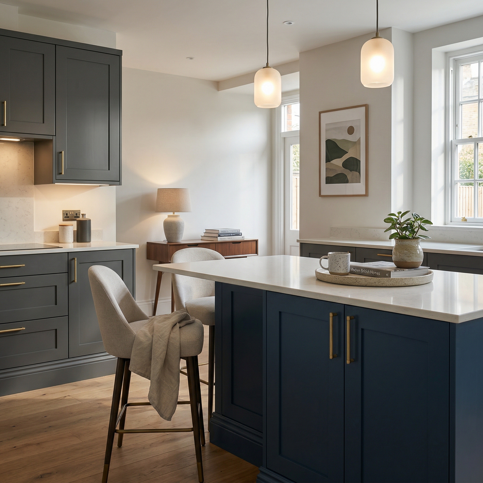 square1_800x800 Bespoke kitchen island detail, modern shaker cabinetry with quality joinery