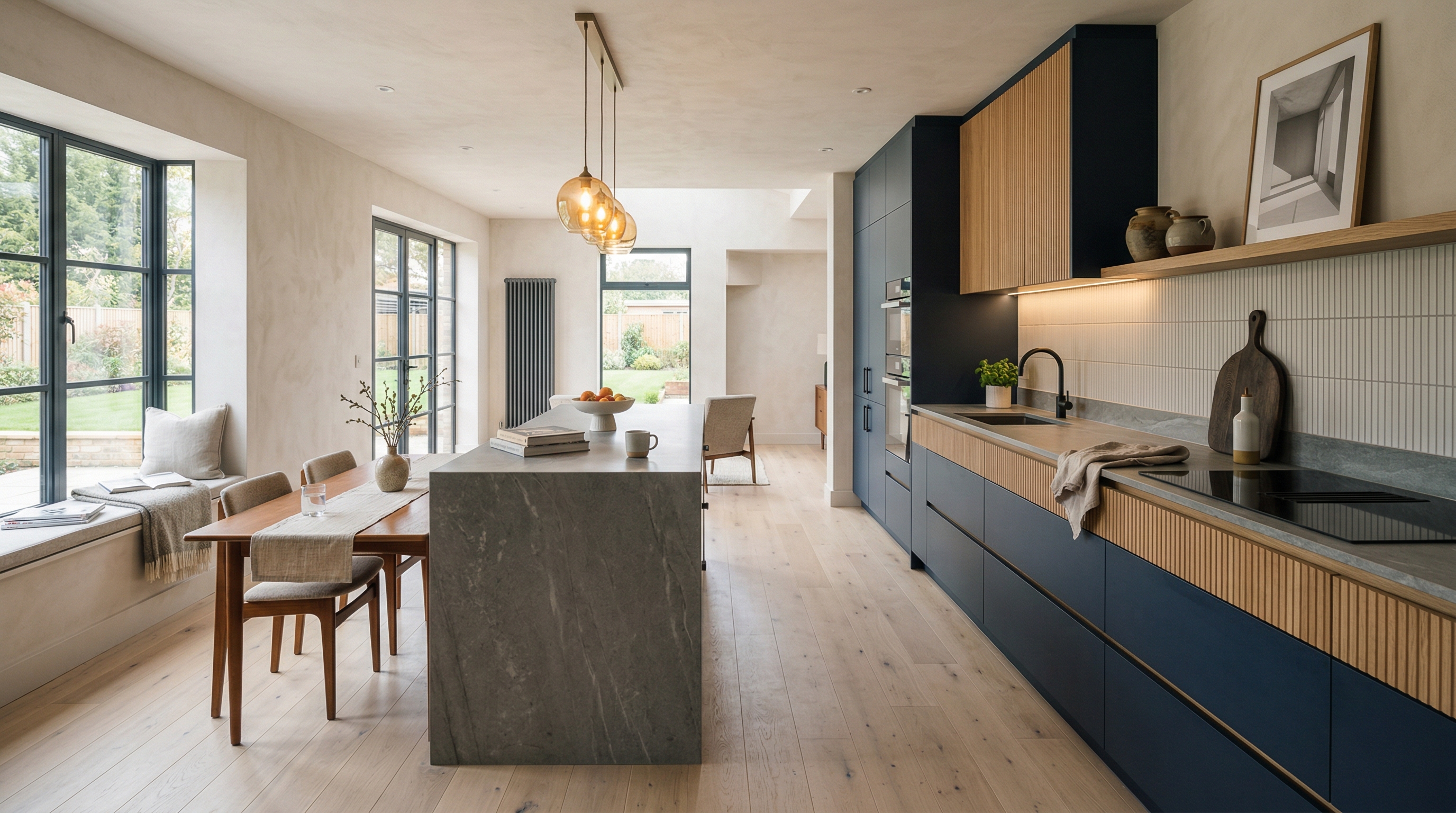 hero2_1200x675 Mastercraft bespoke kitchen in March, wide architectural view showing room volume and design quality