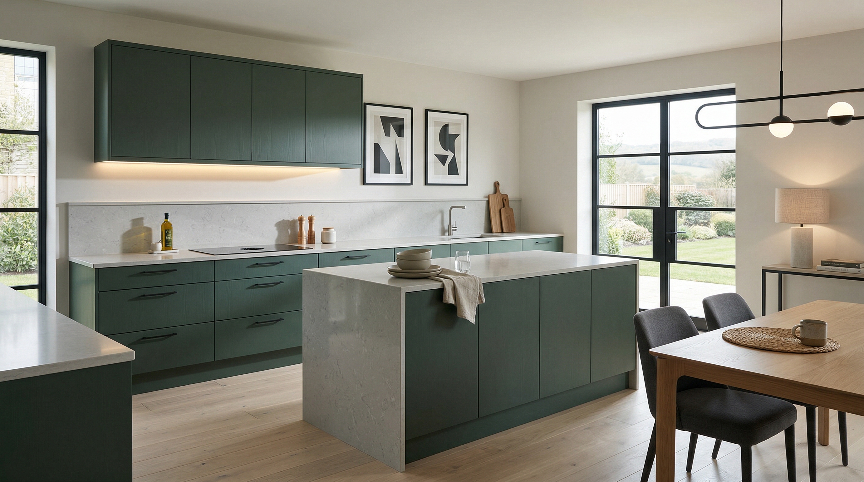 hero2_1200x675 Mastercraft bespoke kitchen in Marlborough, wide architectural view showing room volume and design quality