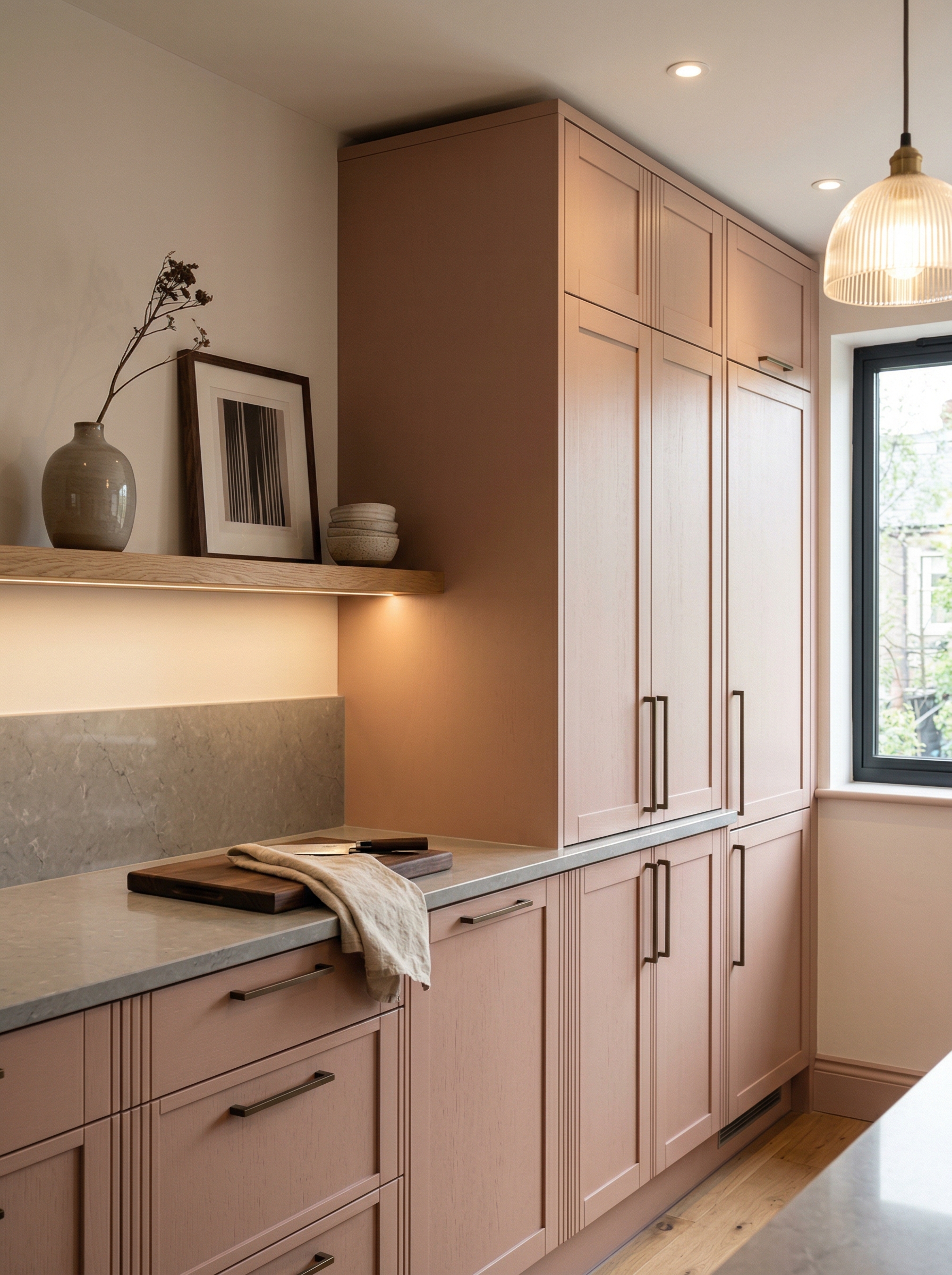 portrait1_600x800 Tall view of full-height bespoke kitchen cabinetry, contemporary painted lay-on cabinetry