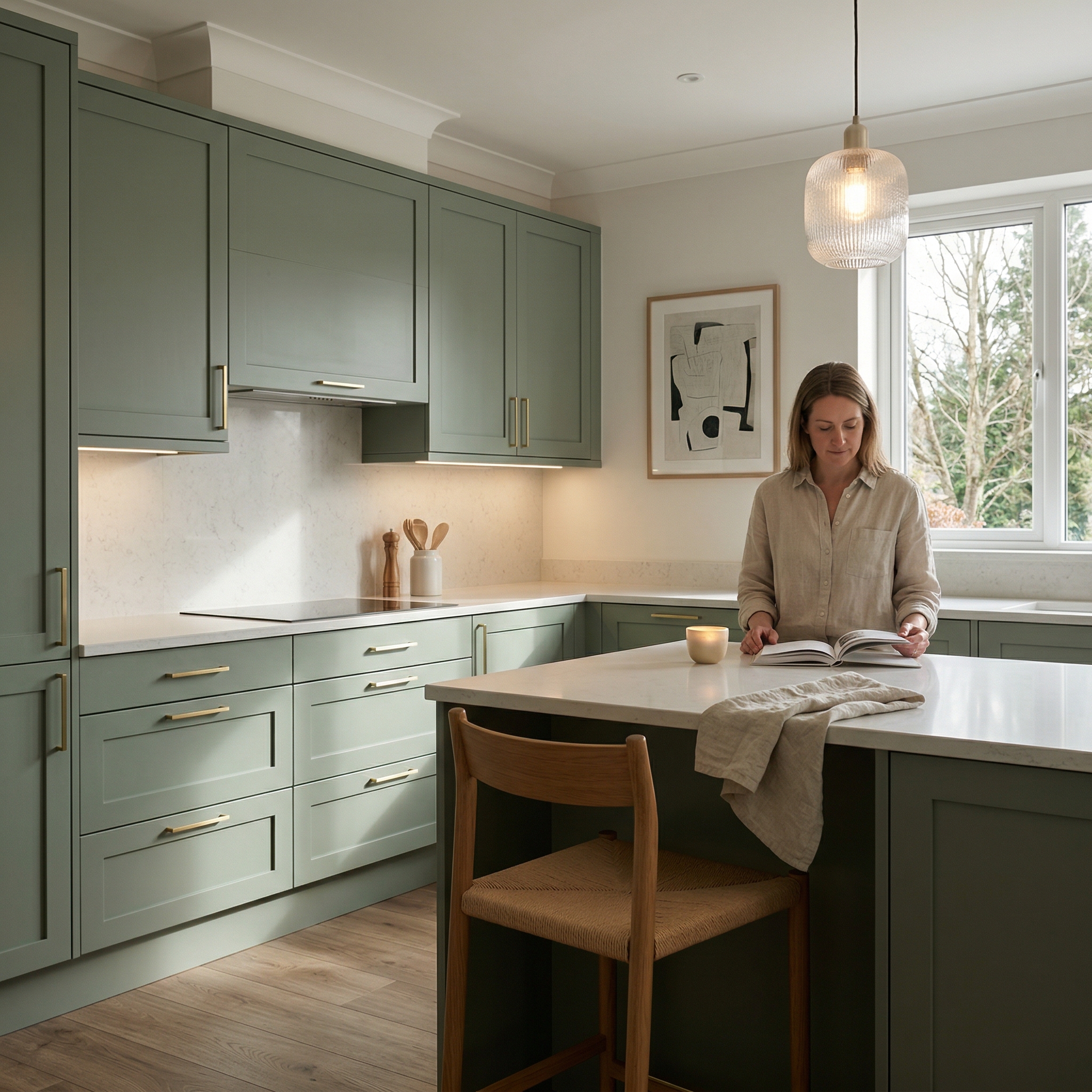 Bespoke kitchen designed for a Mountain Ash home, quality materials and considered layout